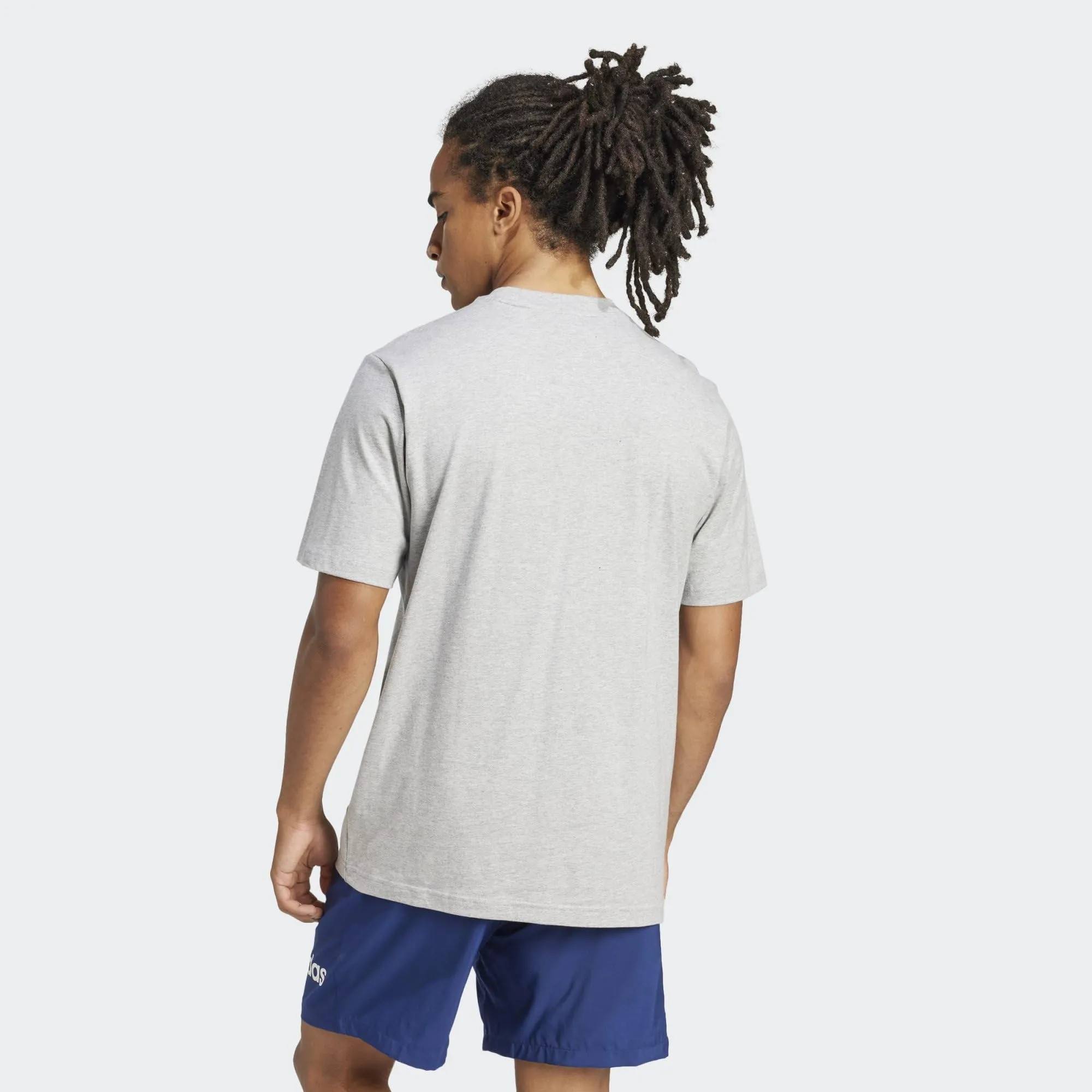 adidas Essentials Linear Single Jersey Shirt - Medium Grey Heather/Black, M - immagine 3