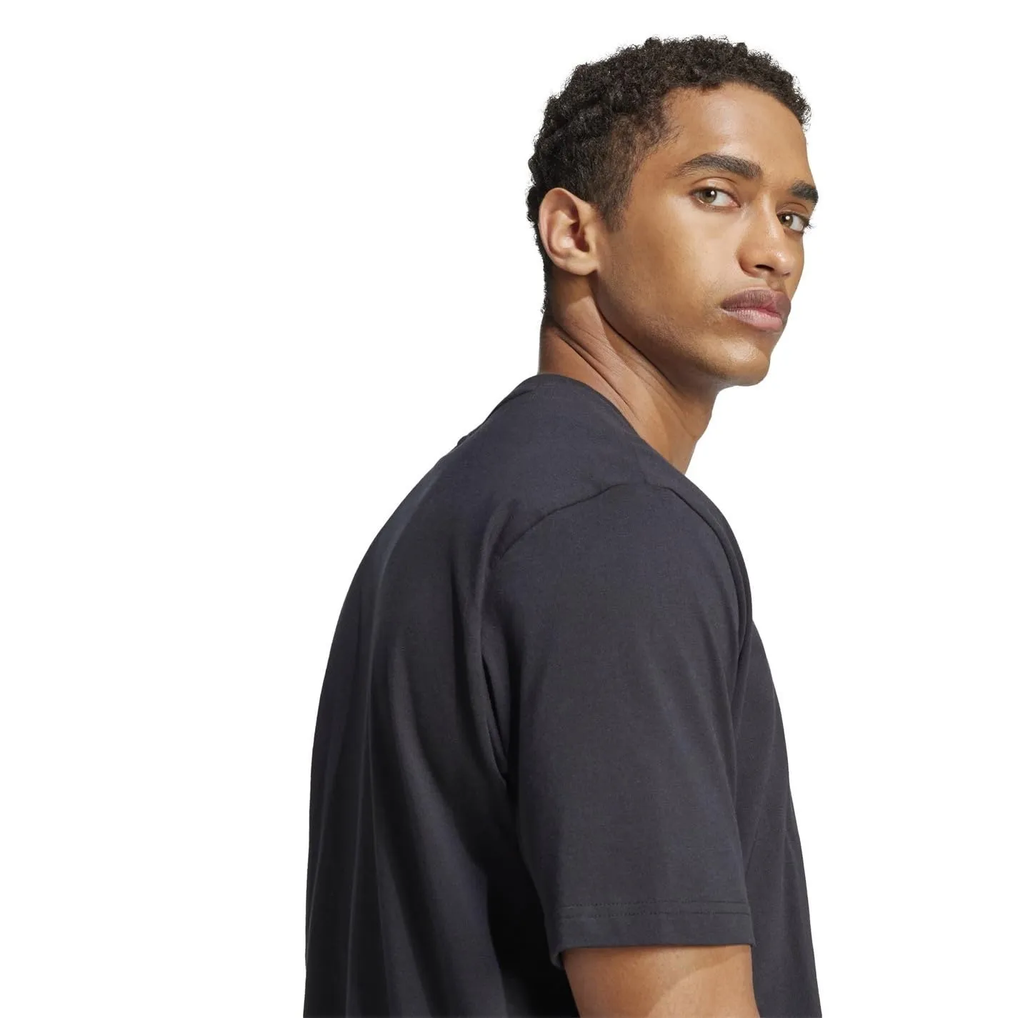 adidas Essentials Linear Single Jersey Shirt - Black/White, XL - immagine 3
