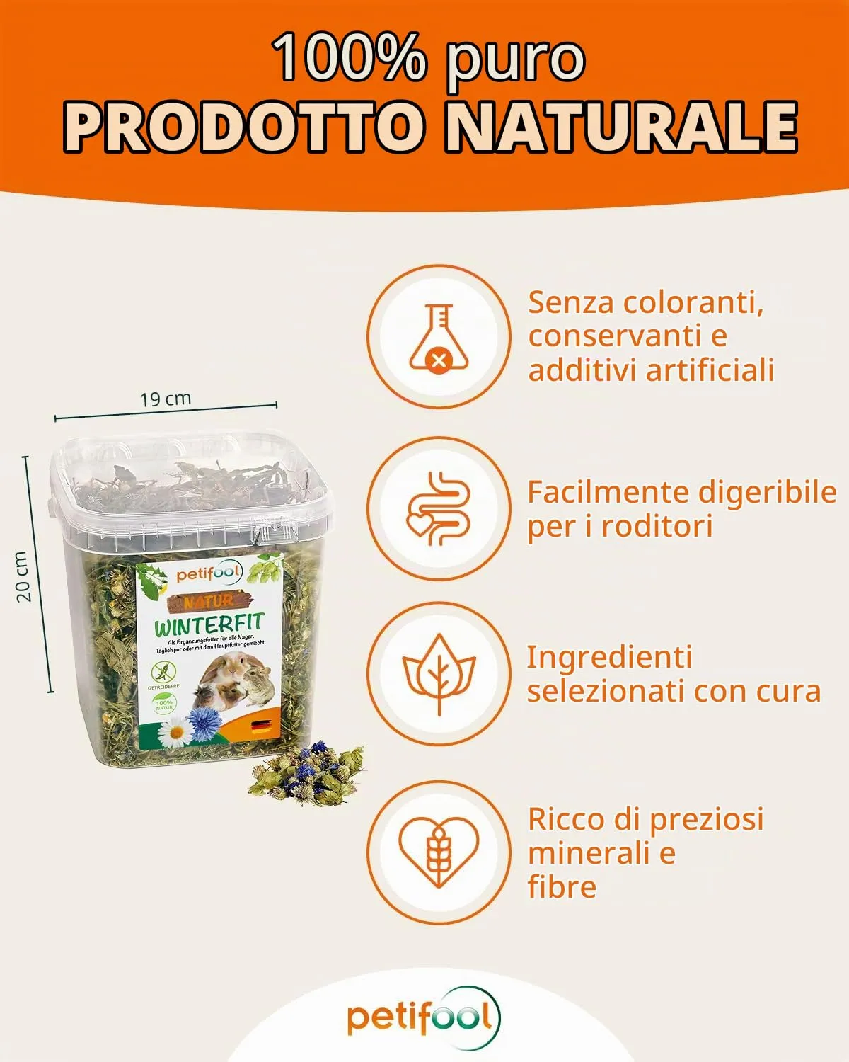 petifool Winterfit Mangime Complementare per Roditori, 430 g - immagine 2