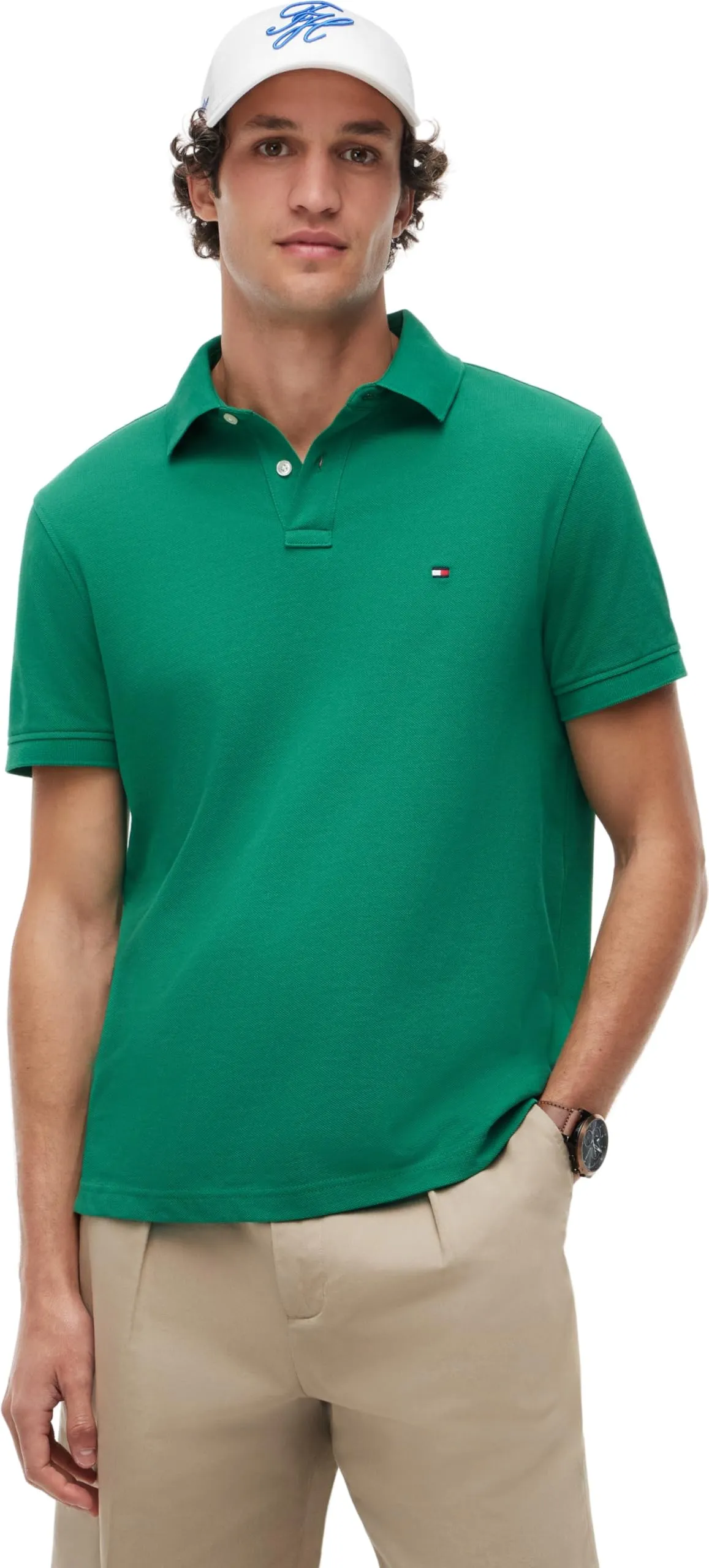 Tommy Hilfiger Polo Maniche Corte Regular Fit, Nouveau Green, M - immagine 1
