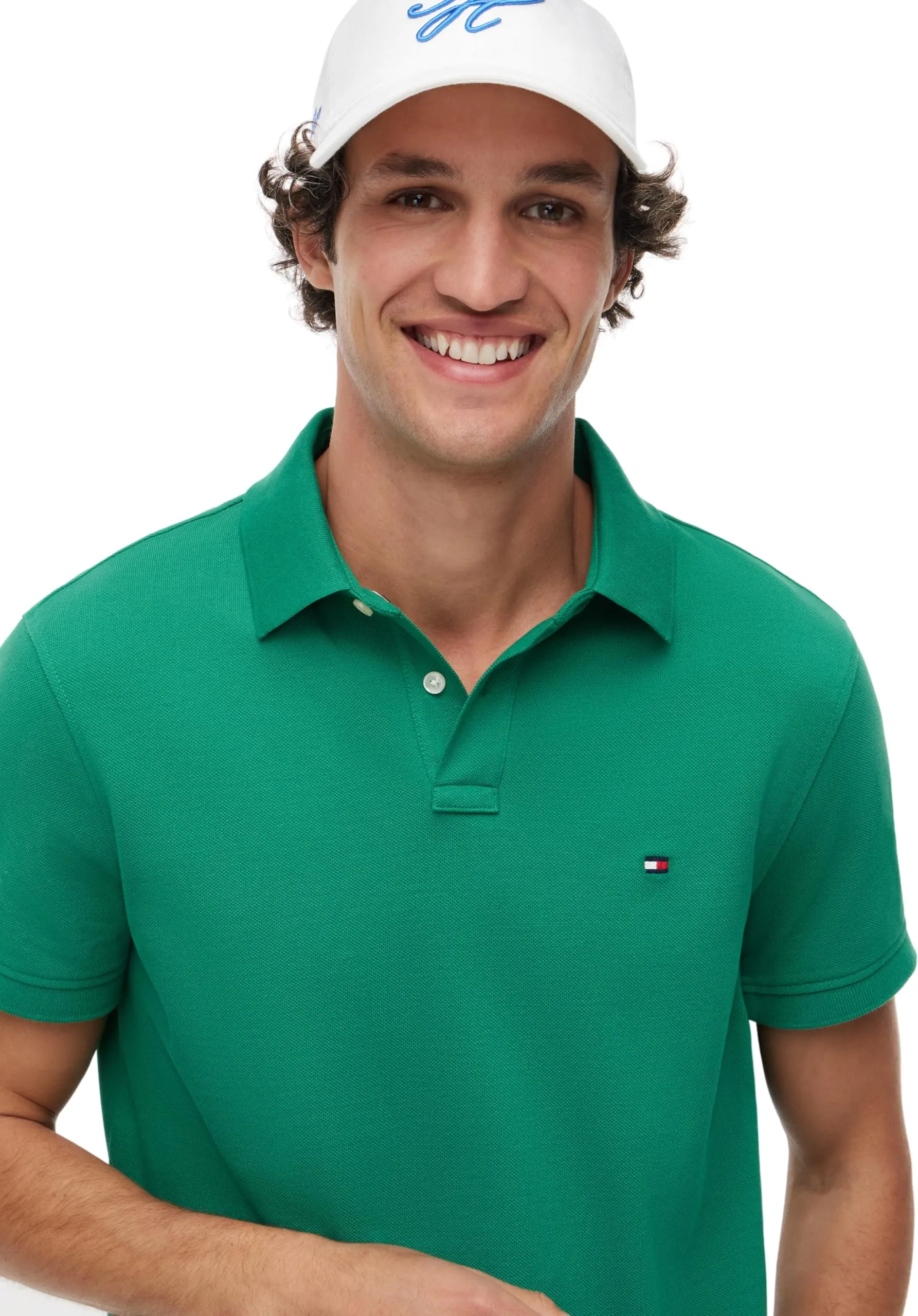 Tommy Hilfiger Polo Maniche Corte Regular Fit, Nouveau Green, M - immagine 4