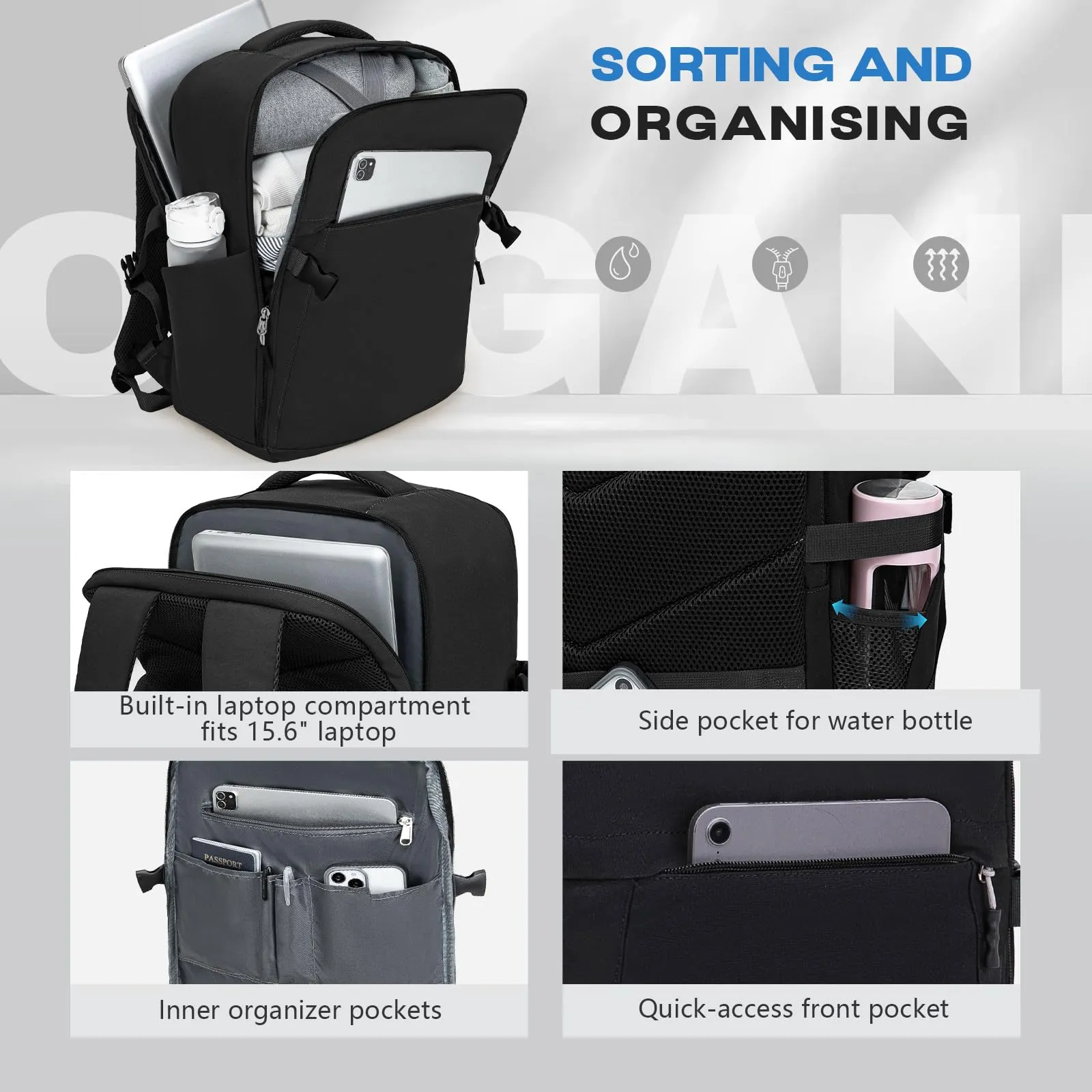 Xkdoai Zaino da Viaggio Bagaglio a Mano 45x36x20 cm per Easyjet - immagine 6