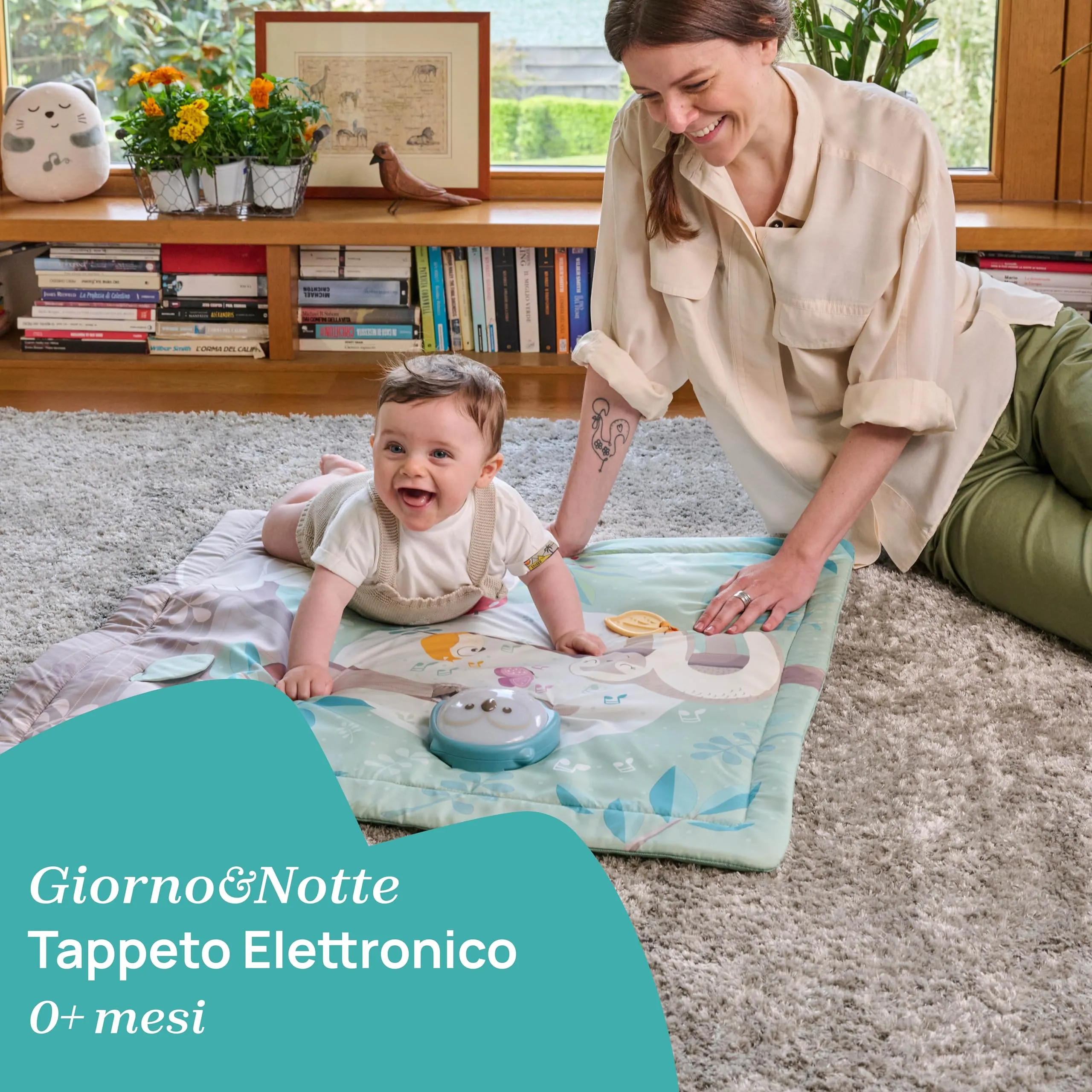 Chicco Tappeto Relax&Play, Tappeto Evolutivo in Tessuto con Melodie e Luci, Lavabile, per Neonati 0 Mesi+ - immagine 2