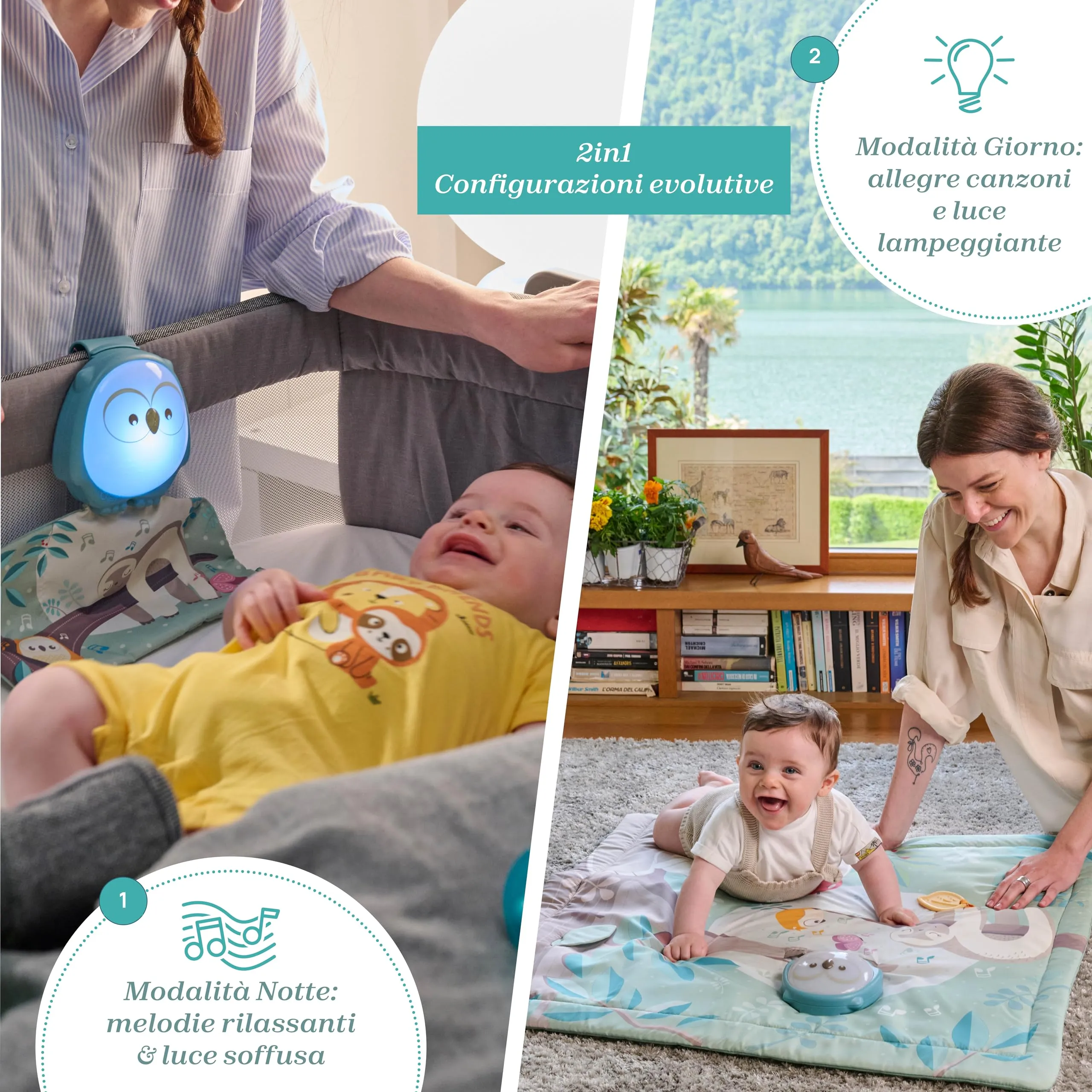 Chicco Tappeto Relax&Play, Tappeto Evolutivo in Tessuto con Melodie e Luci, Lavabile, per Neonati 0 Mesi+ - immagine 5