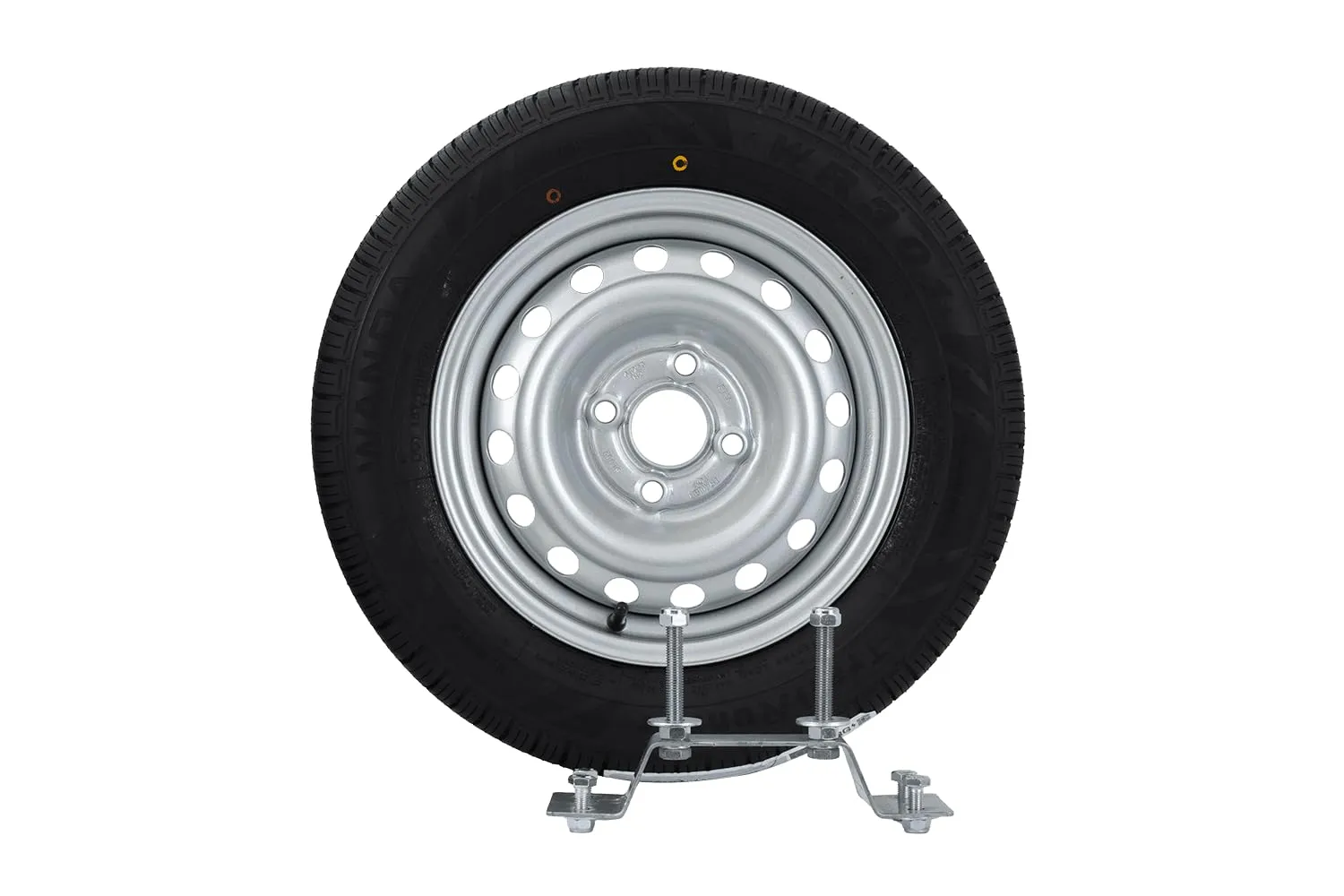 UNITRAILER Ruota di Scorta 155/70 R13 con Staffa per Rimorchi Garden Trailer Kipp, Pneumatico Wanda 79N e Cerchio 4x100 - immagine 1