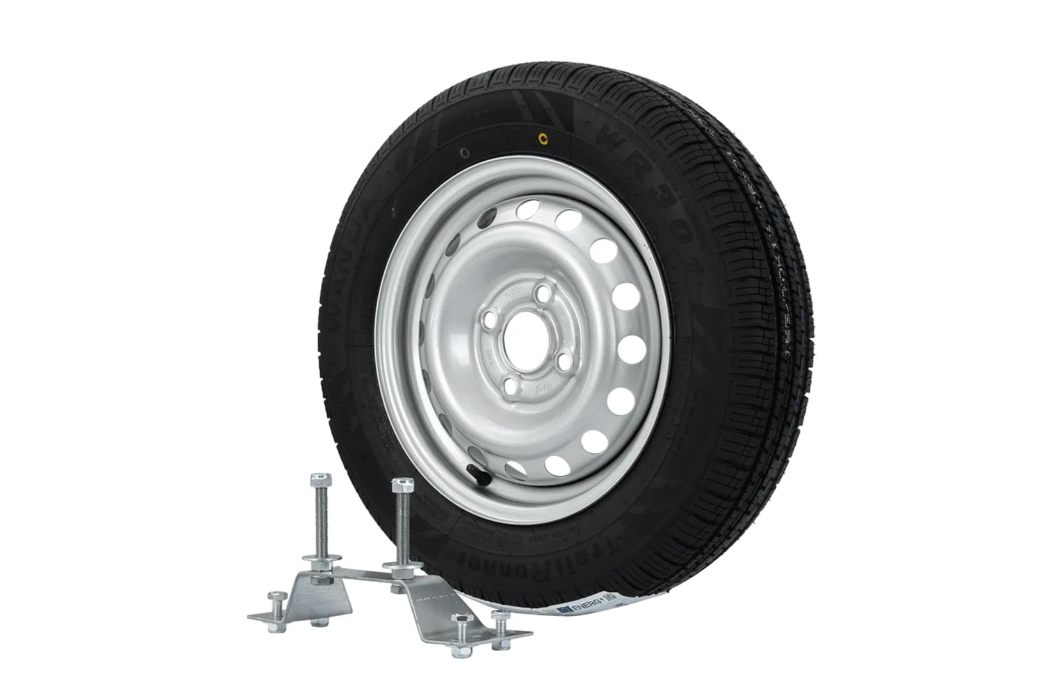 UNITRAILER Ruota di Scorta 155/70 R13 con Staffa per Rimorchi Garden Trailer Kipp, Pneumatico Wanda 79N e Cerchio 4x100 - immagine 2