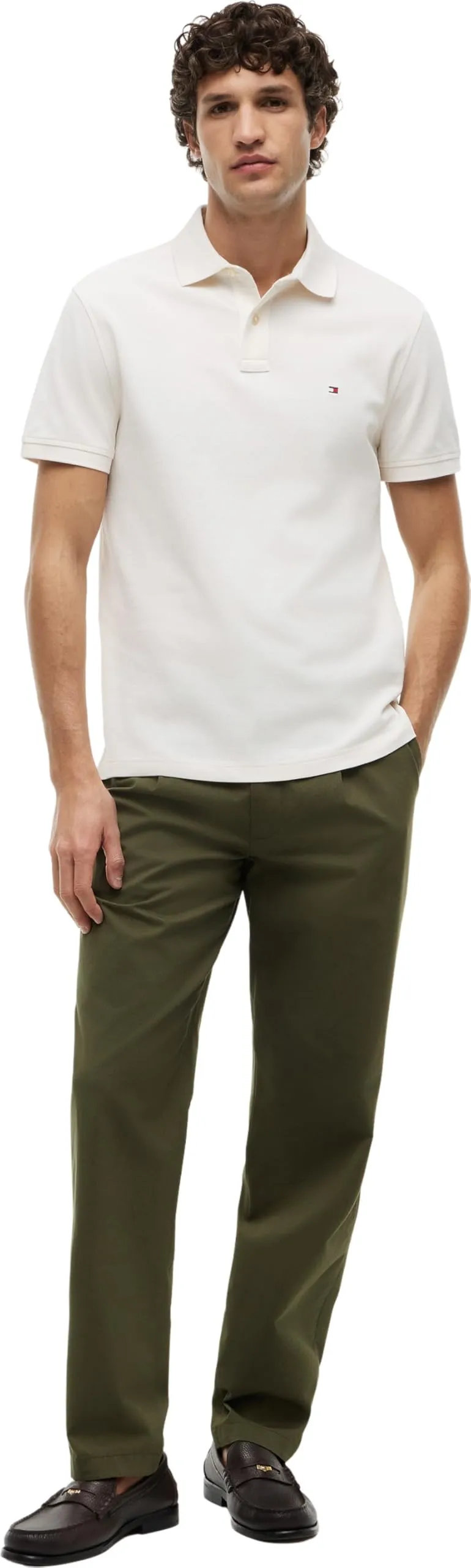 Tommy Hilfiger Polo Maniche Corte Regular Fit, Avorio (Ivory Petal), XXL - immagine 5