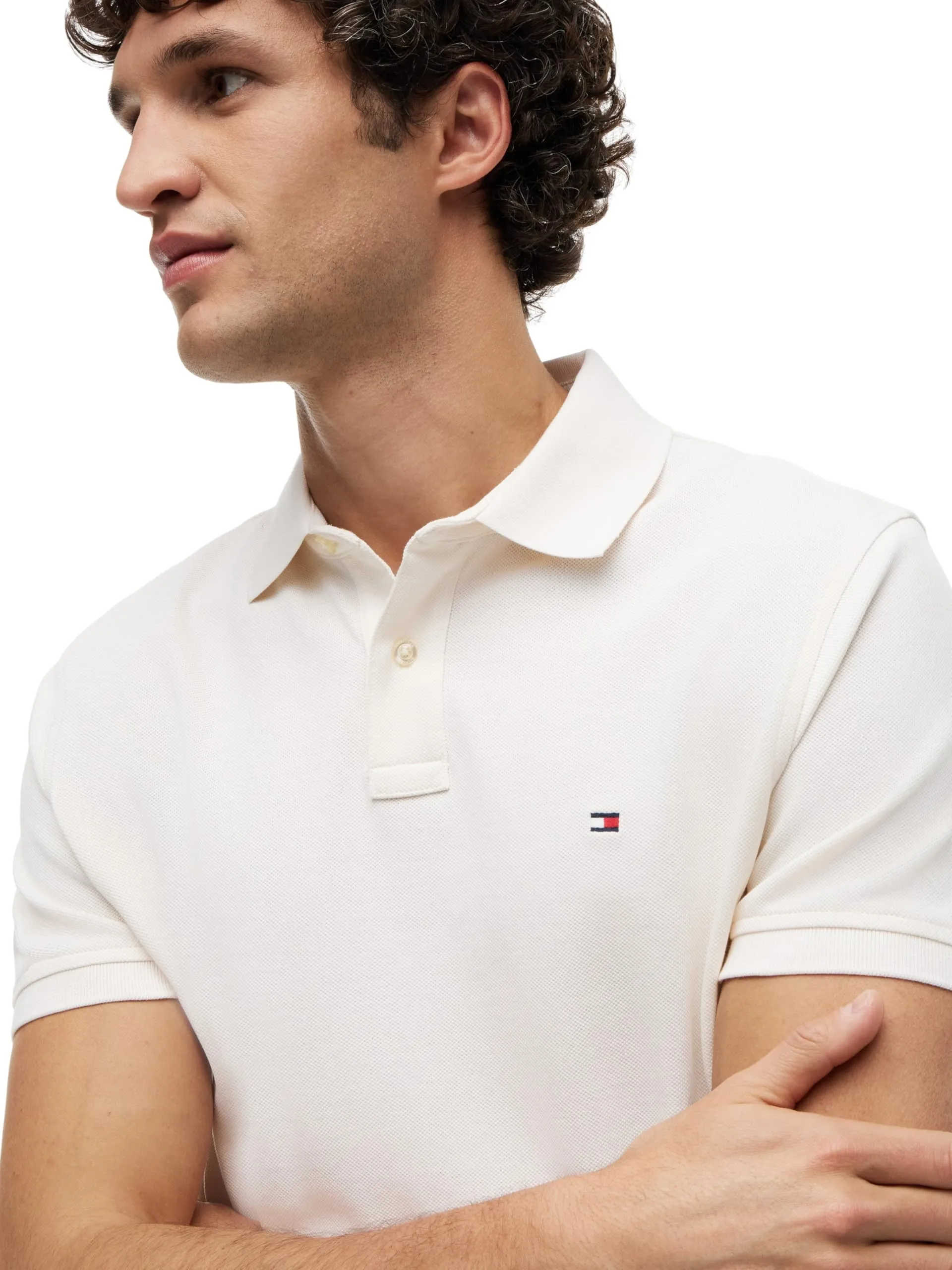 Tommy Hilfiger Polo Uomo Maniche Corte Regular Fit, Ivory Petal, L - immagine 4
