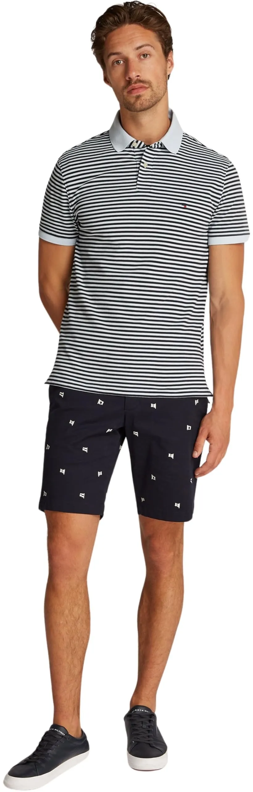 Tommy Hilfiger Uomo Maglietta Polo Maniche Corte Regular Fit Breezy Blue/Desert Sky, S - immagine 5