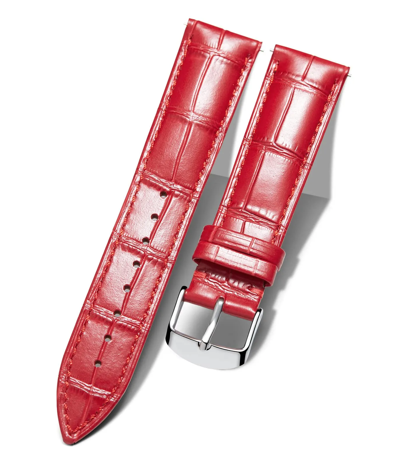 BINLUN Cinturino per Orologio in Pelle Sgancio Rapido 17mm Rosso - immagine 1