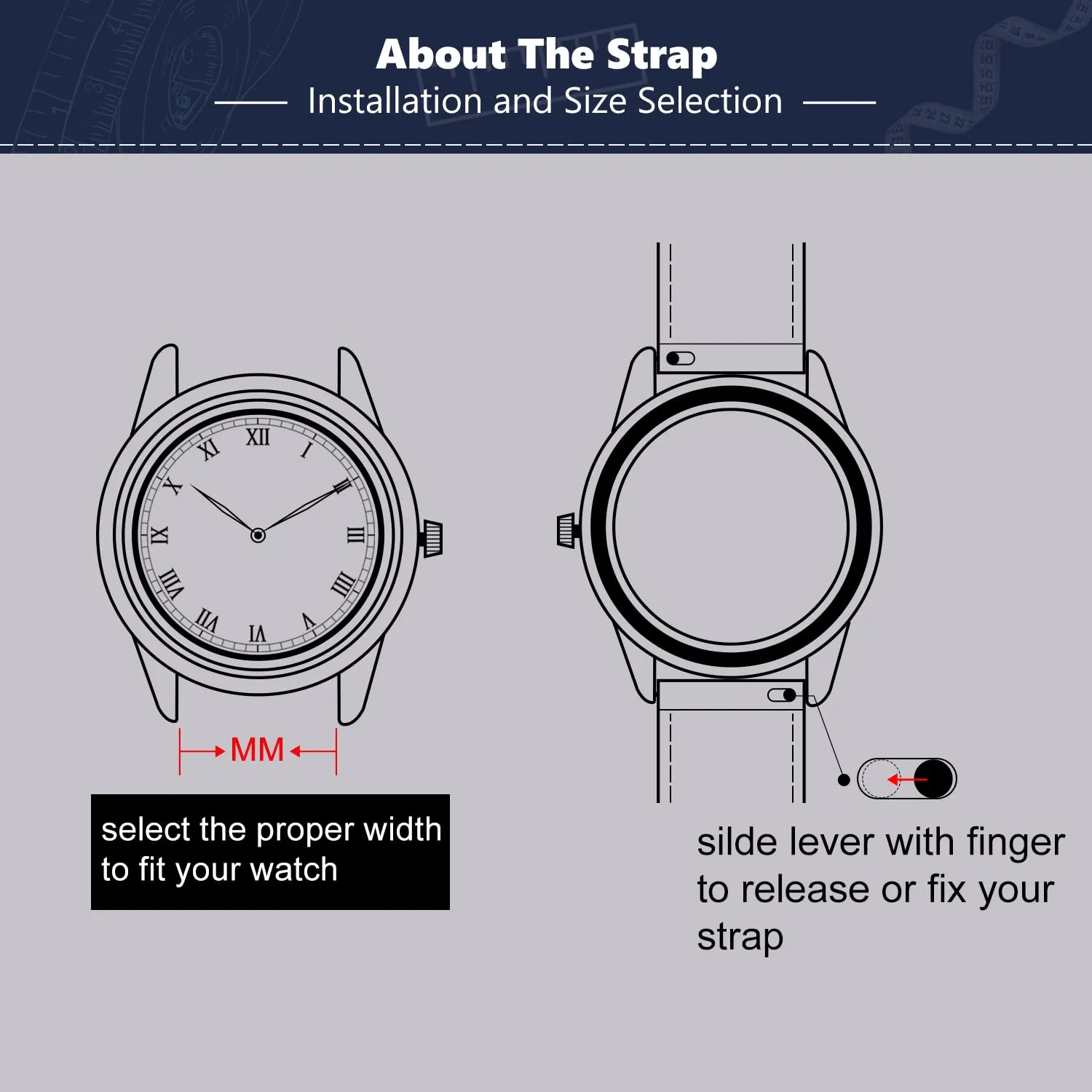BINLUN Cinturino per Orologio in Pelle Disegno Coccodrillo Sgancio Rapido, Bianco, 19mm - immagine 6