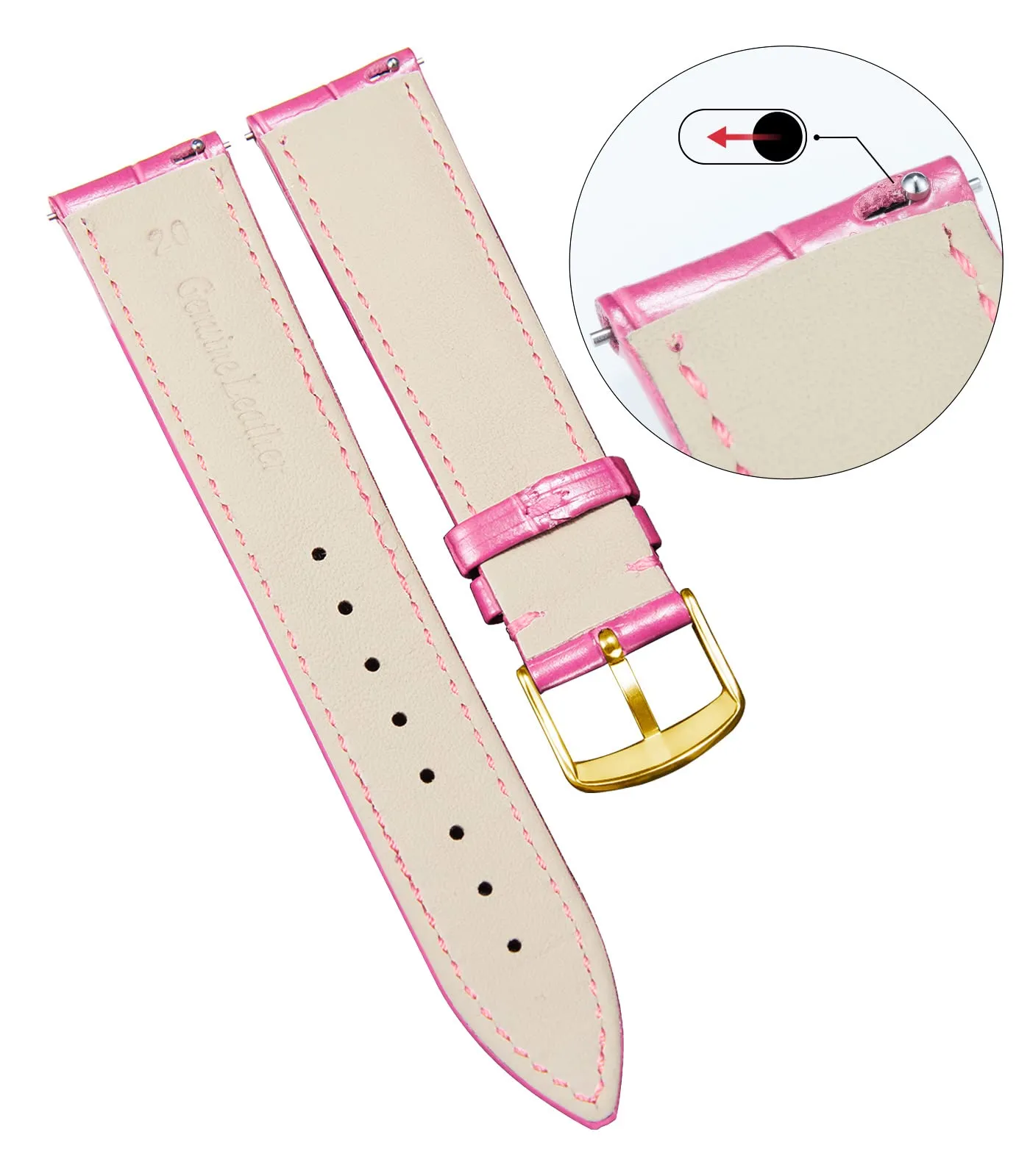 BINLUN Cinturino per Orologio in Pelle Sgancio Rapido 12mm - immagine 3