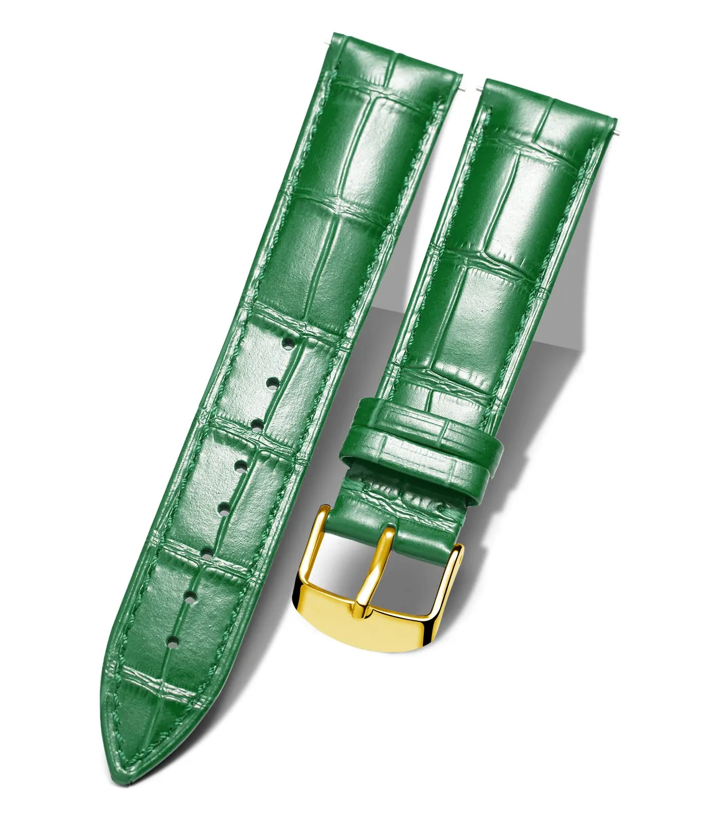 BINLUN Cinturino per Orologio in Pelle Sgancio Rapido 16mm Verde - immagine 1