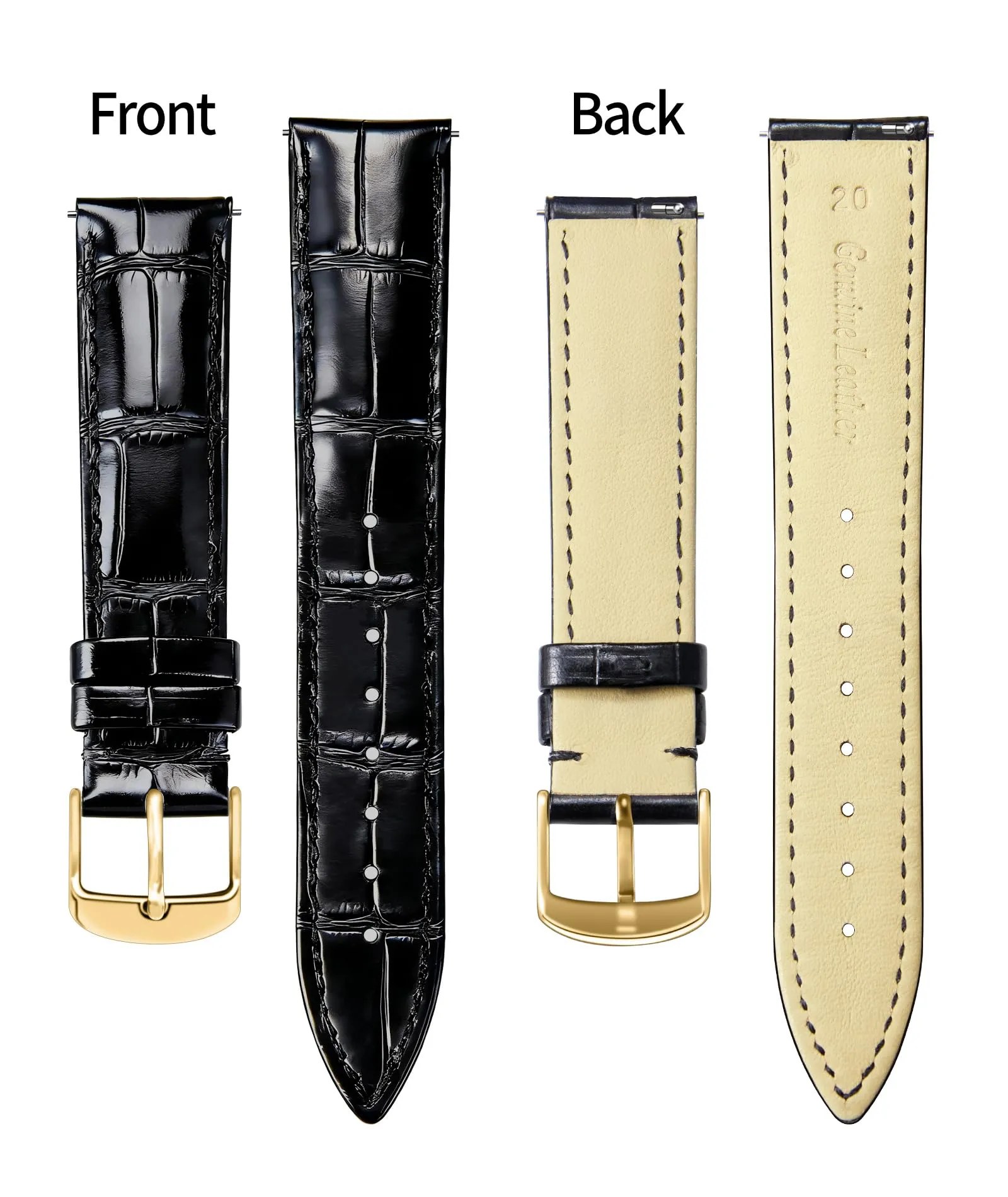 BINLUN Cinturino per Orologio in Pelle Sgancio Rapido 18mm - immagine 2