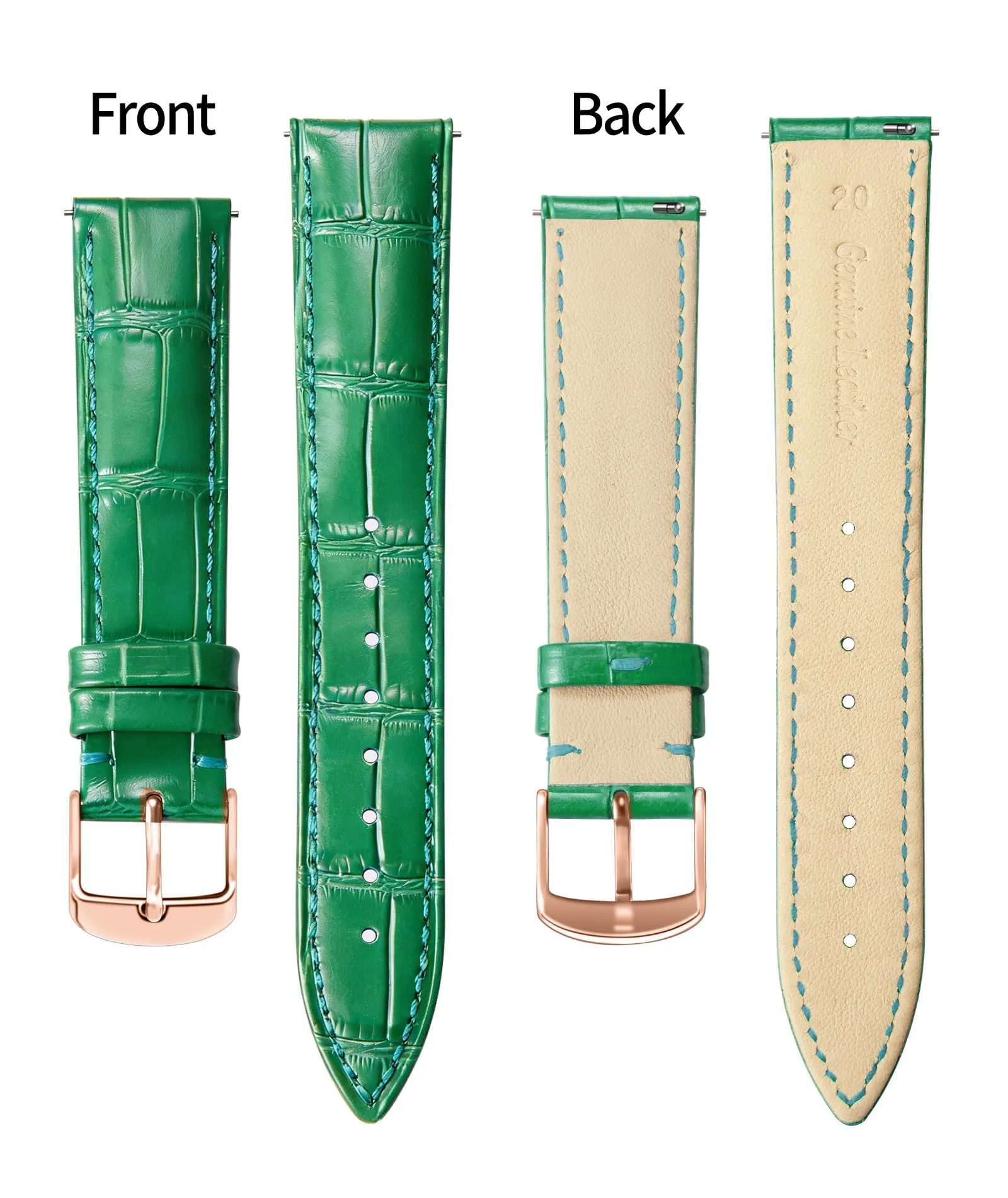 BINLUN Cinturino per Orologio in Pelle di Vitello a Sgancio Rapido 22mm - immagine 2