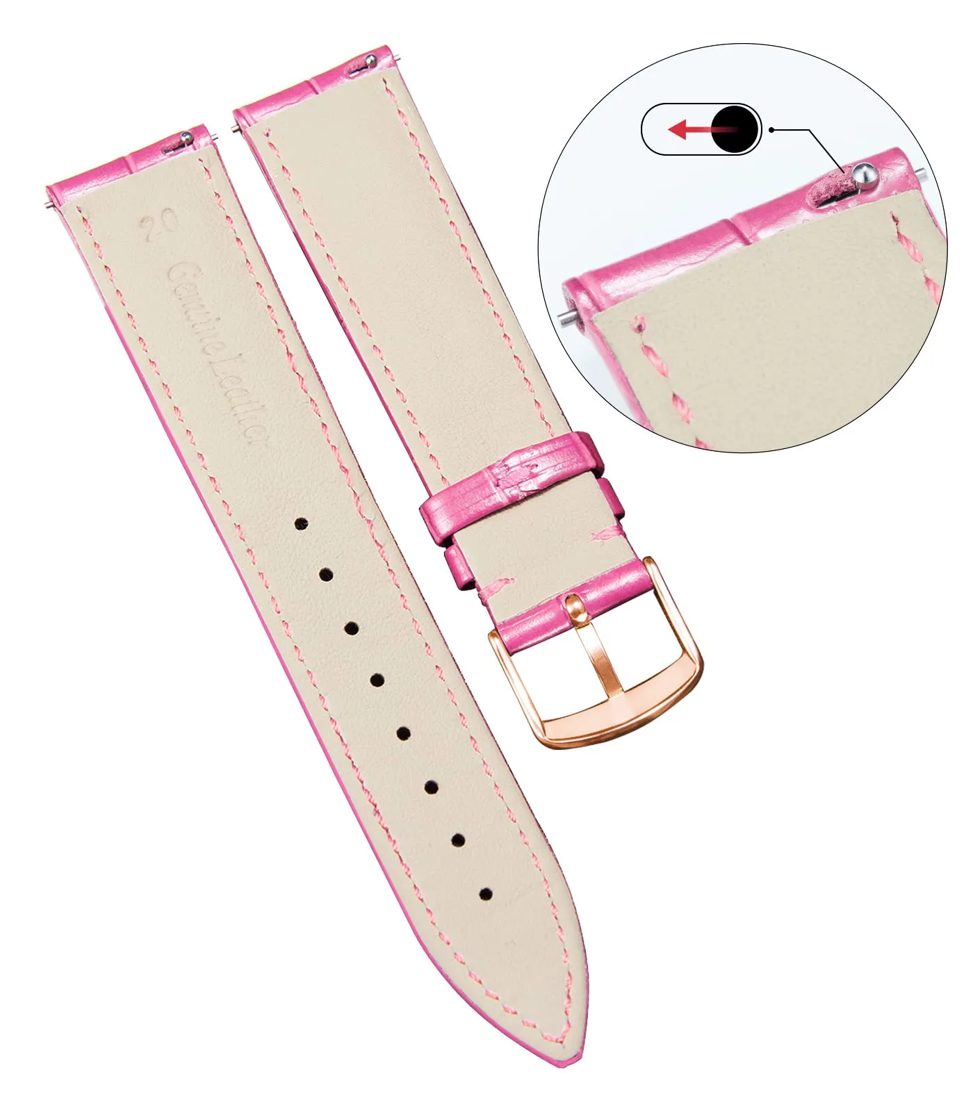 BINLUN Cinturino per Orologio in Pelle Sgancio Rapido 12mm - immagine 3