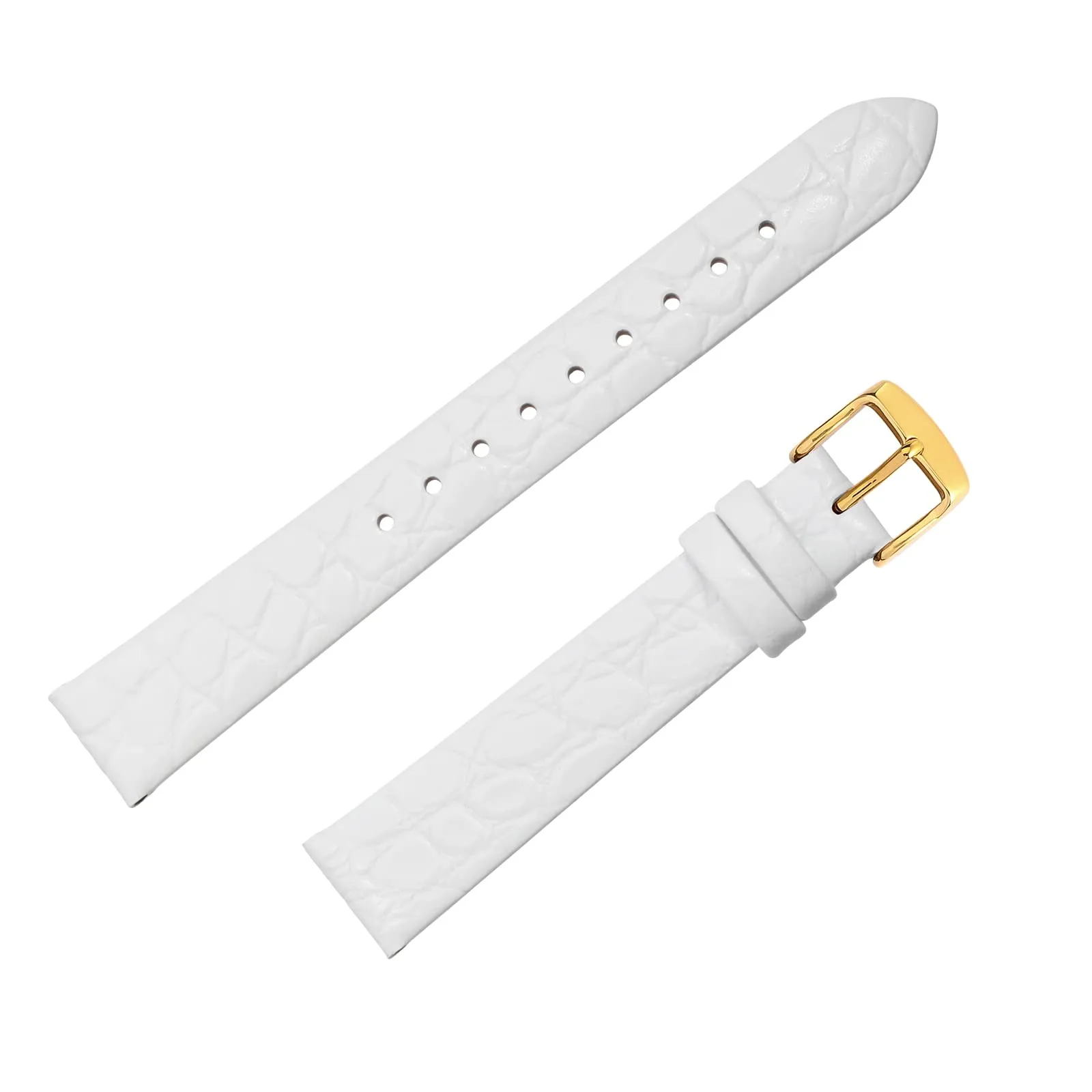 BISONSTRAP Cinturino di Ricambio in Pelle per Orologi Donna, 10mm, Bianco con Fibbia in Oro - immagine 8
