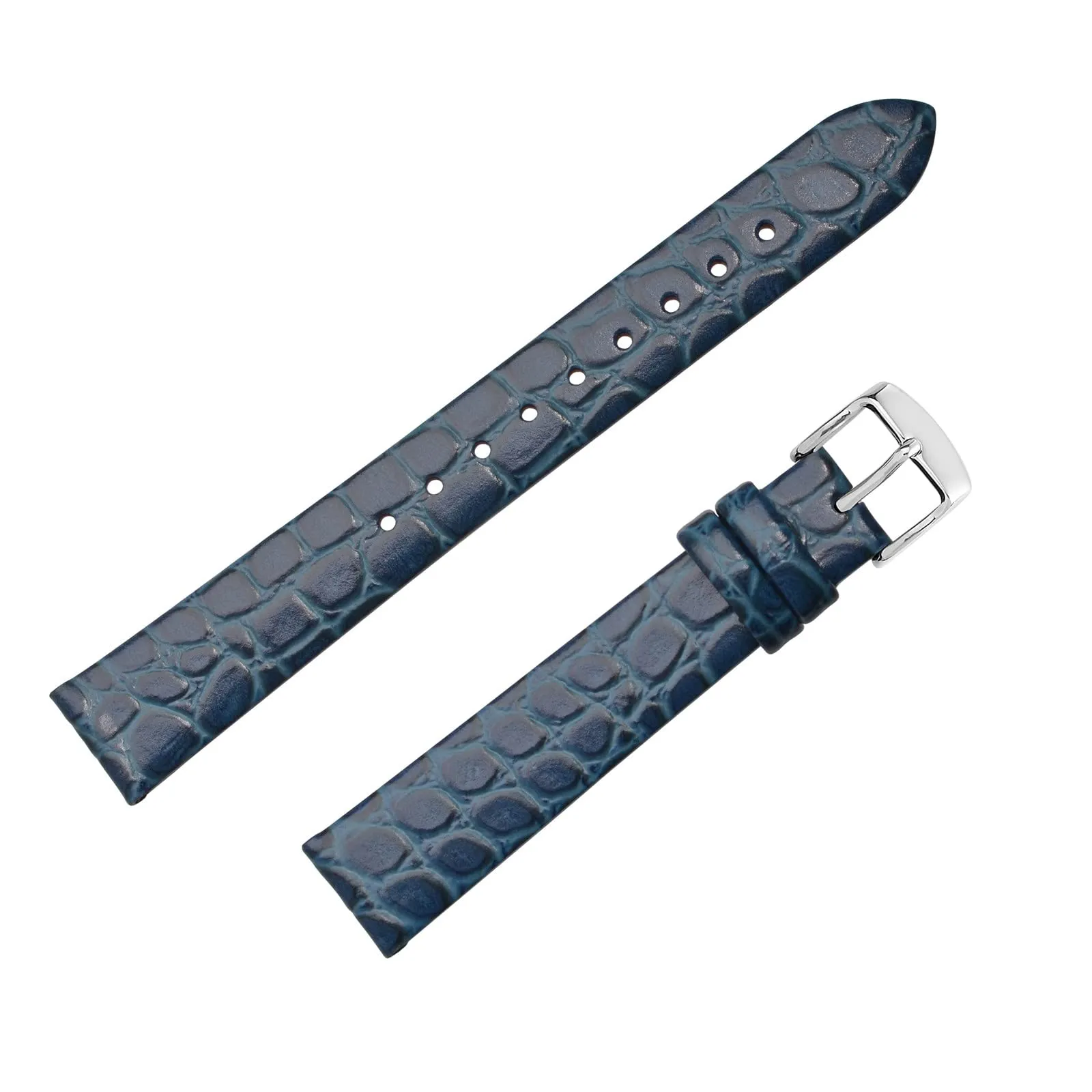 BISONSTRAP Cinturino in Pelle per Orologi Donna, 10mm, Blu con Fibbia in Argento - immagine 8