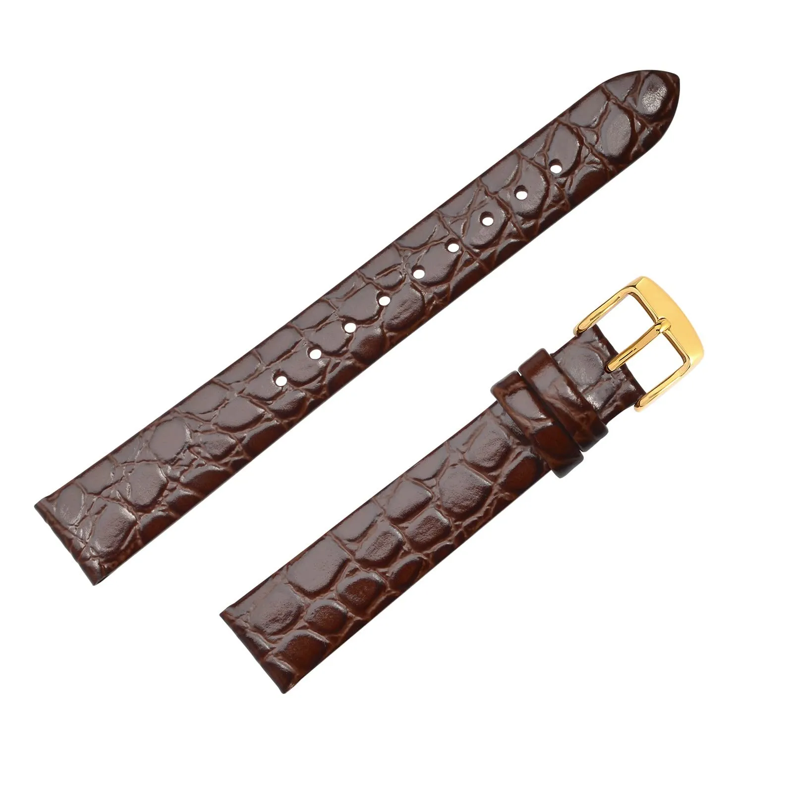 BISONSTRAP Cinturino di Ricambio in Pelle per Orologi Donna, 10mm, Marrone con Fibbia in Oro - immagine 8