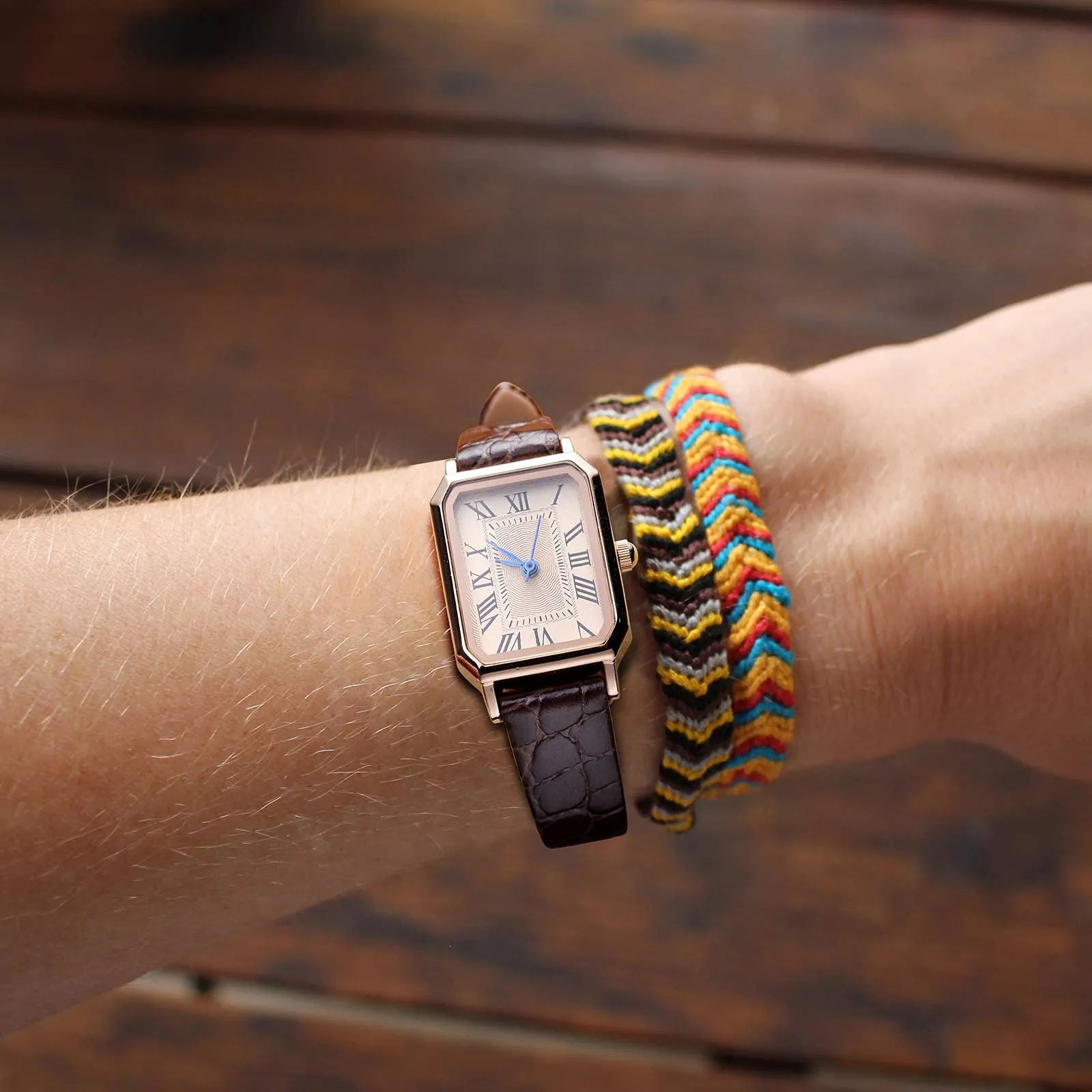 BISONSTRAP Cinturino di Ricambio in Pelle per Orologi Donna, 20mm, Marrone con Fibbia in Argento - immagine 2