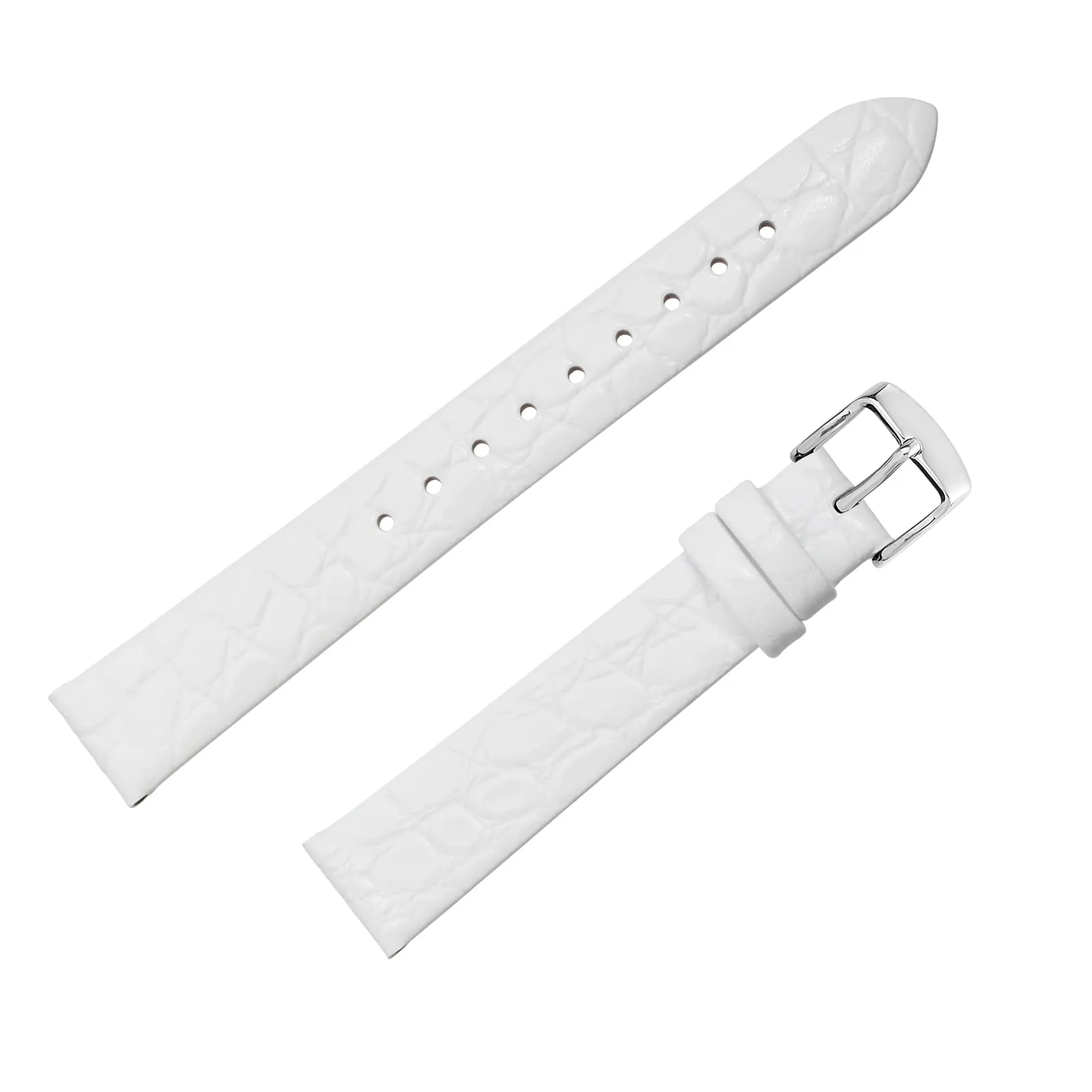 BISONSTRAP Cinturino di Ricambio in Pelle per Orologi Donna, 10mm, Bianco con Fibbia in Argento - immagine 8