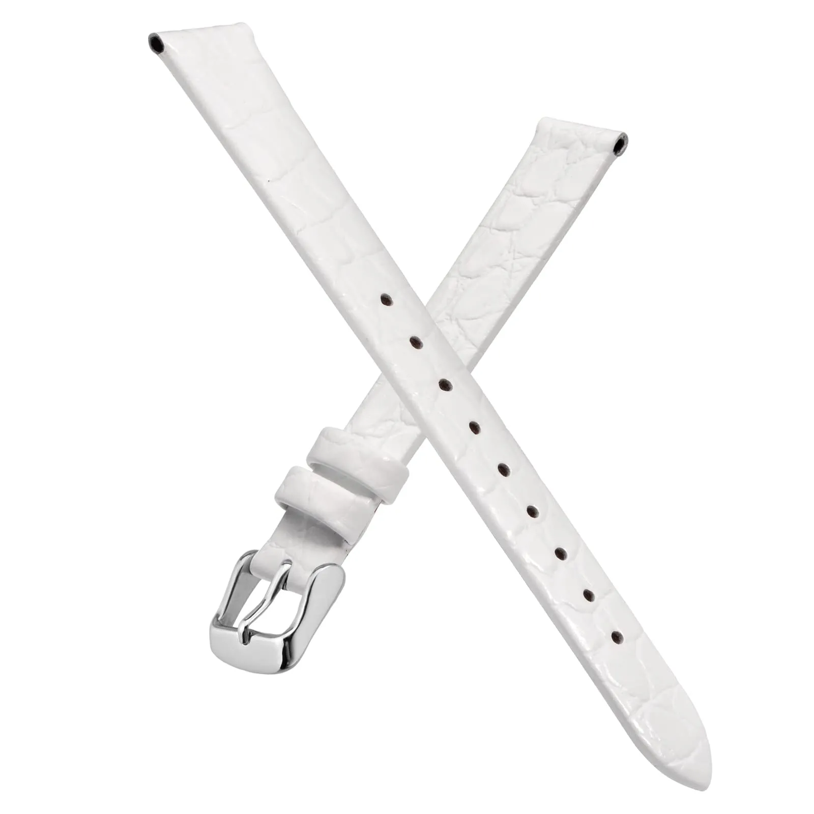 BISONSTRAP Cinturino di Ricambio in Pelle per Orologi Donna, 20mm, Bianco con Fibbia in Argento - immagine 3