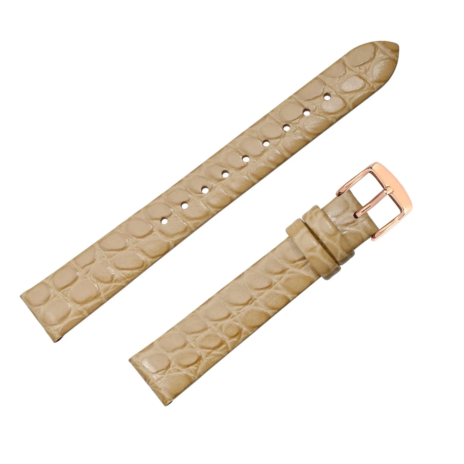 BISONSTRAP Cinturino di Ricambio in Pelle per Orologi Donna, 12mm, Oro Rosa - immagine 8