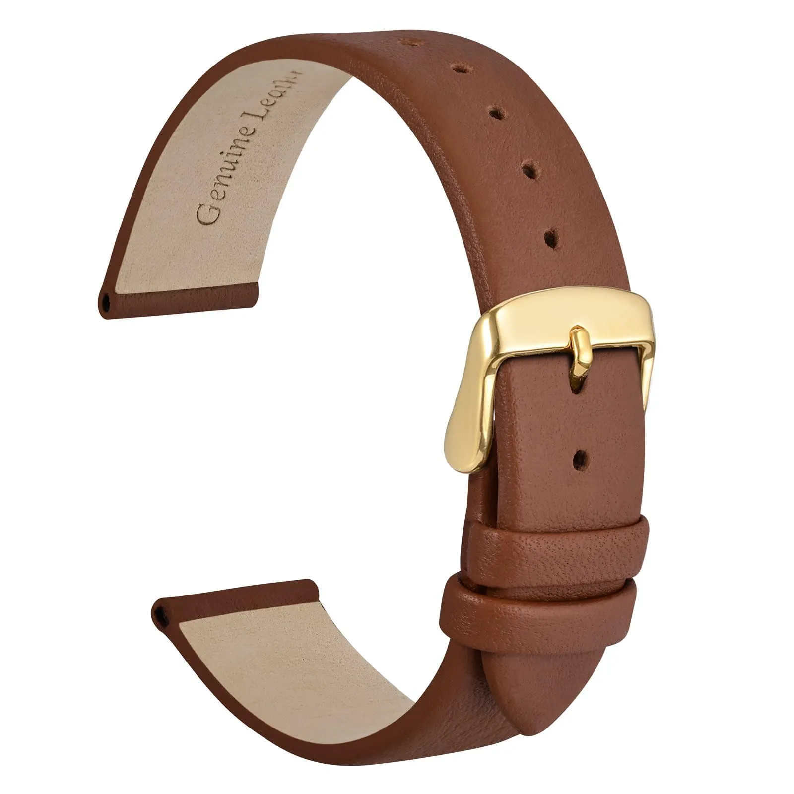 WOCCI Cinturino per Orologio in Pelle 22mm con Fibbia Oro - Terracotta Marrone - immagine 1