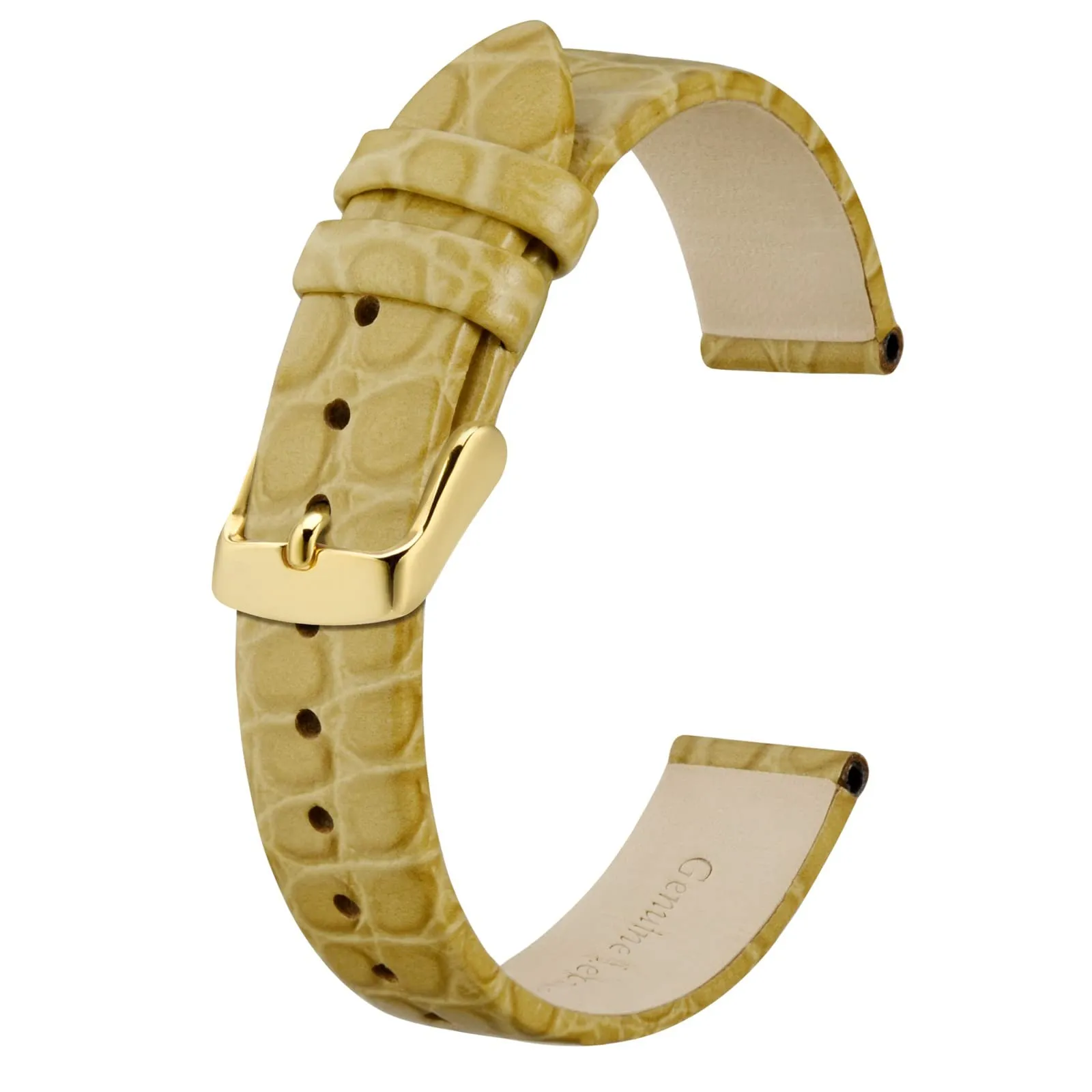 BISONSTRAP Cinturino di Ricambio in Pelle per Orologi Donna, 8mm, Grano con Fibbia in Oro - immagine 1
