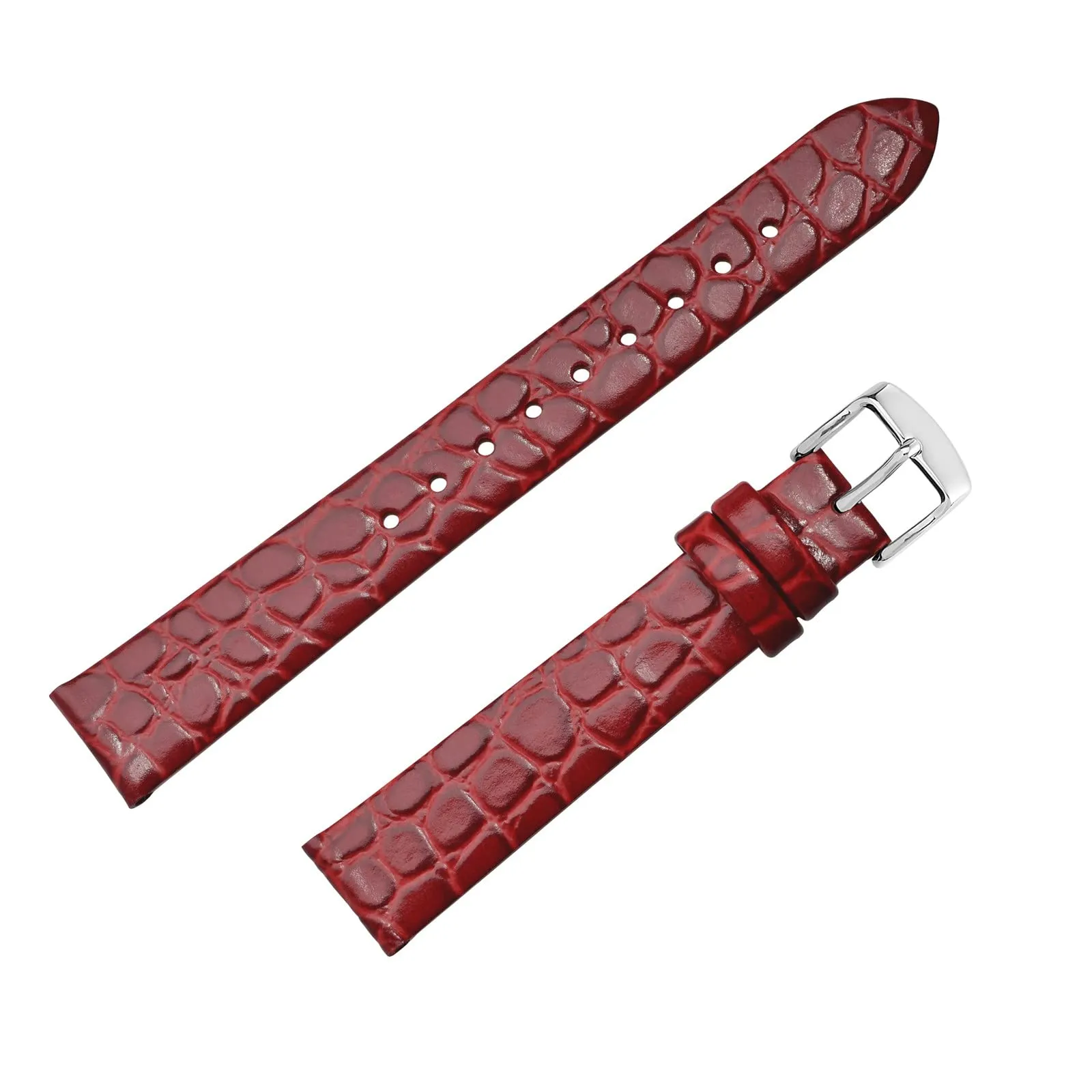 BISONSTRAP Cinturino di Ricambio in Pelle per Orologio Donna, 8mm, Rosso con Fibbia in Argento - immagine 8
