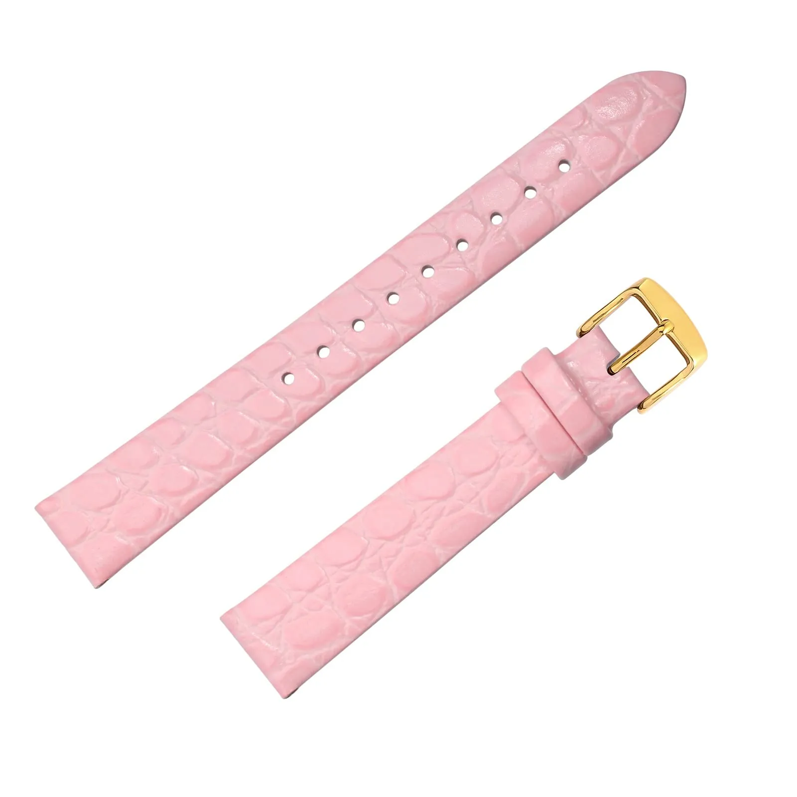 BISONSTRAP Cinturino di Ricambio in Vera Pelle per Orologi Donna, 18mm, Rosa con Fibbia in Oro - immagine 8