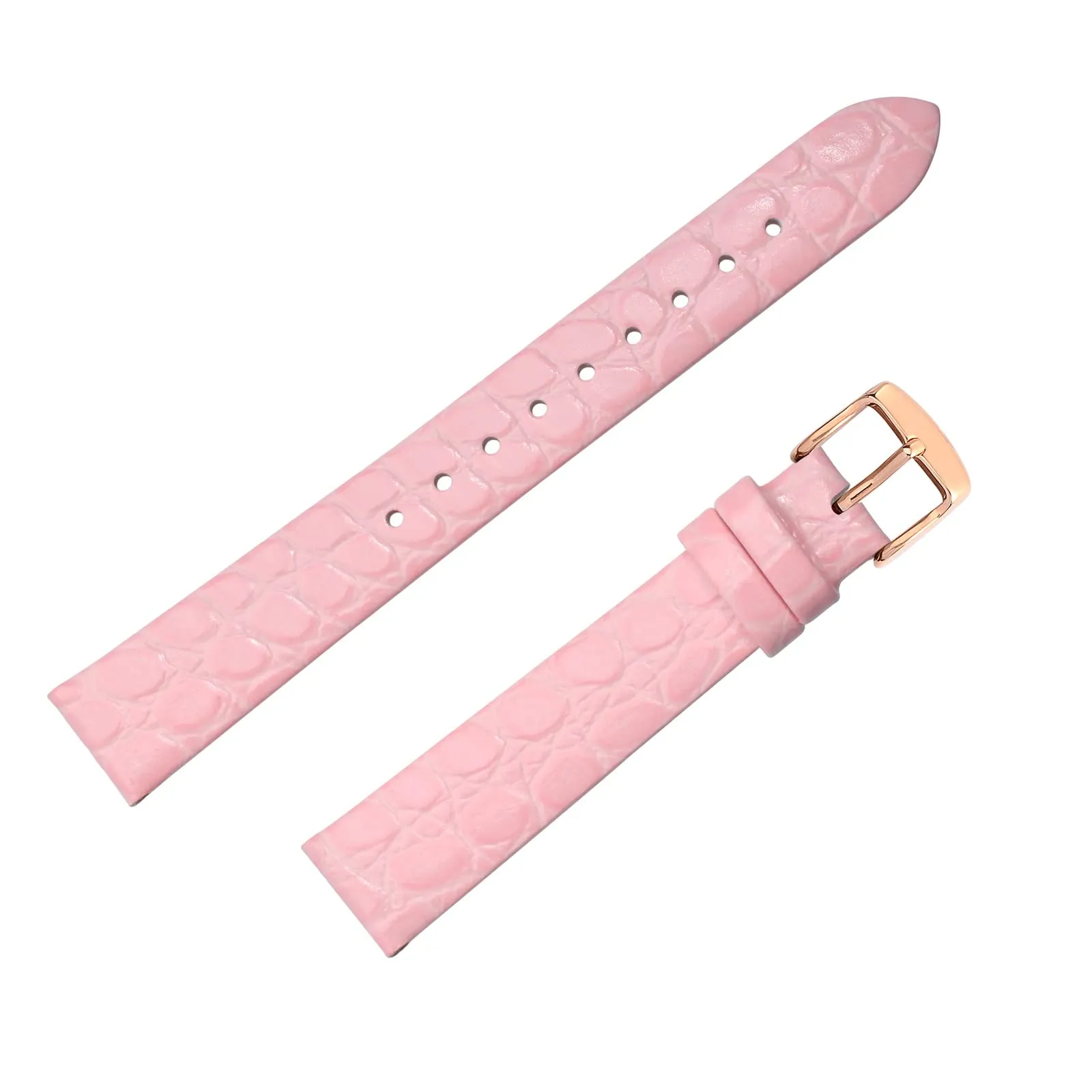 BISONSTRAP Cinturino di Ricambio in Pelle per Orologi Donna, 8mm, Rosa con Fibbia in Oro Rosa - immagine 8