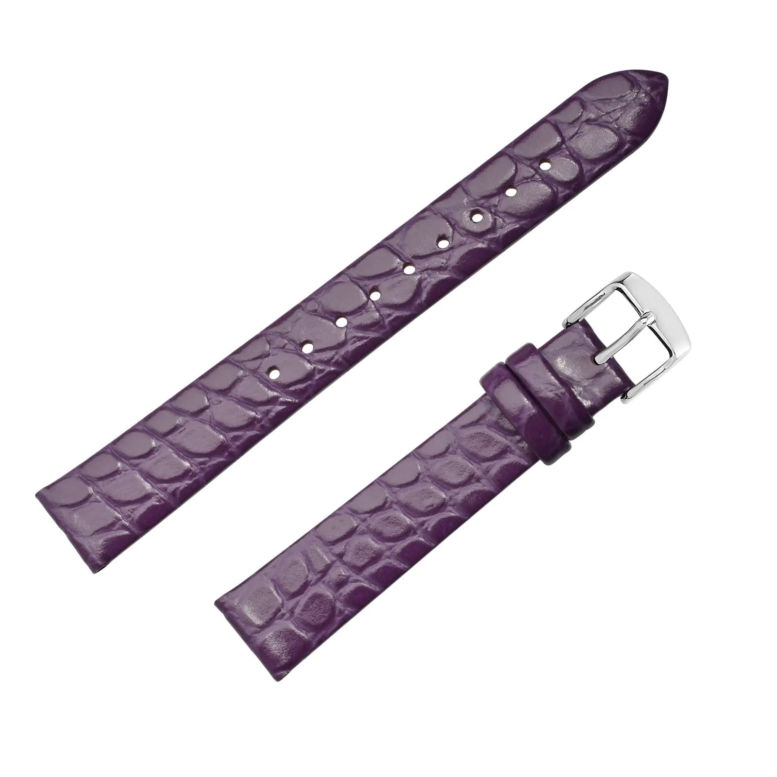 BISONSTRAP Cinturino di Ricambio in Pelle per Orologi Donna, 8mm, Viola con Fibbia in Argento - immagine 8