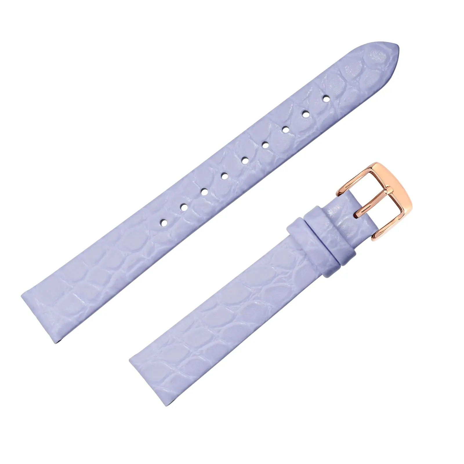 BISONSTRAP Cinturino di Ricambio in Pelle per Orologi Donna, 14mm, Viola Chiaro con Fibbia in Oro Rosa - immagine 8