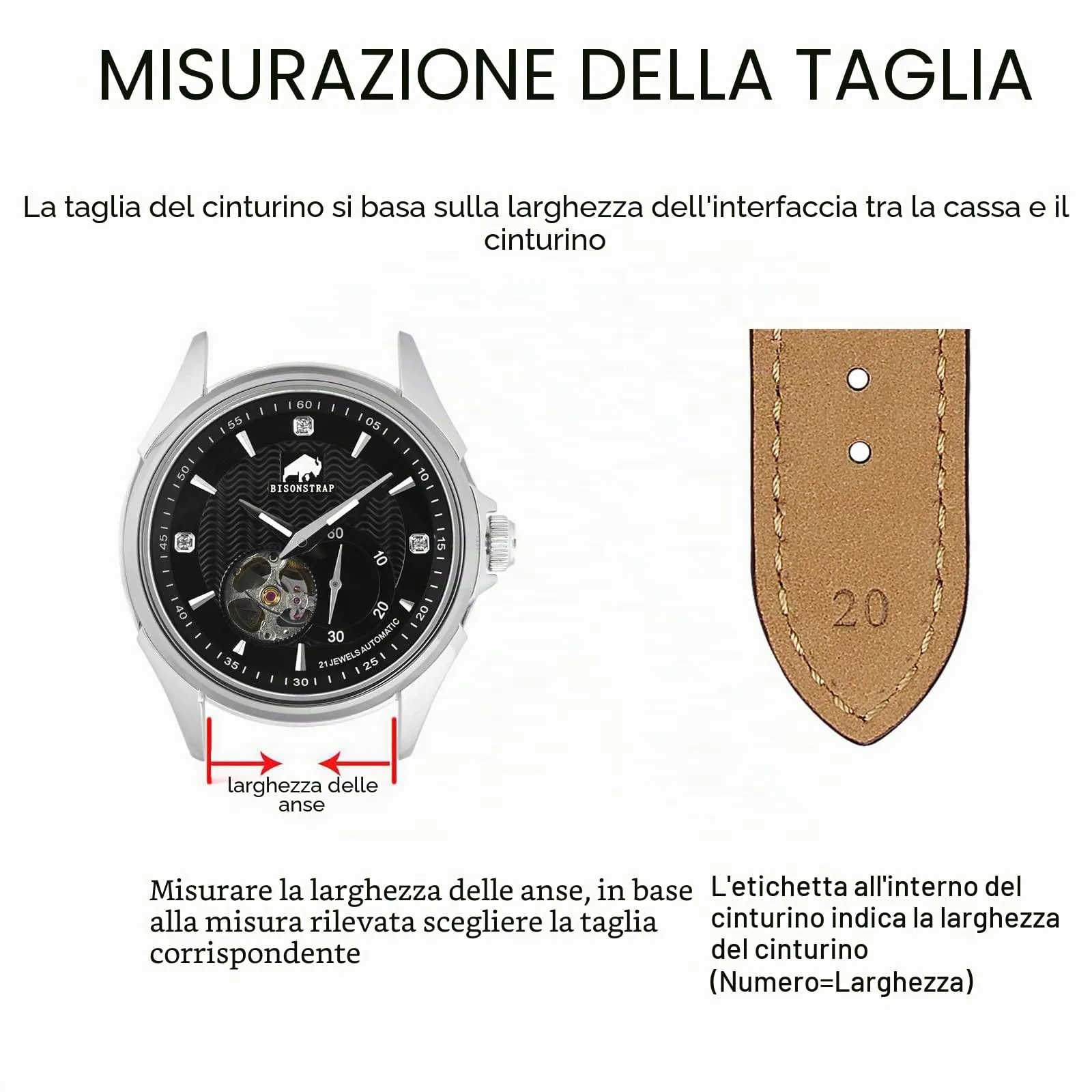 BISONSTRAP Cinturino di Ricambio in Pelle per Orologi Donna, 16mm, Rosso con Fibbia Oro - immagine 4