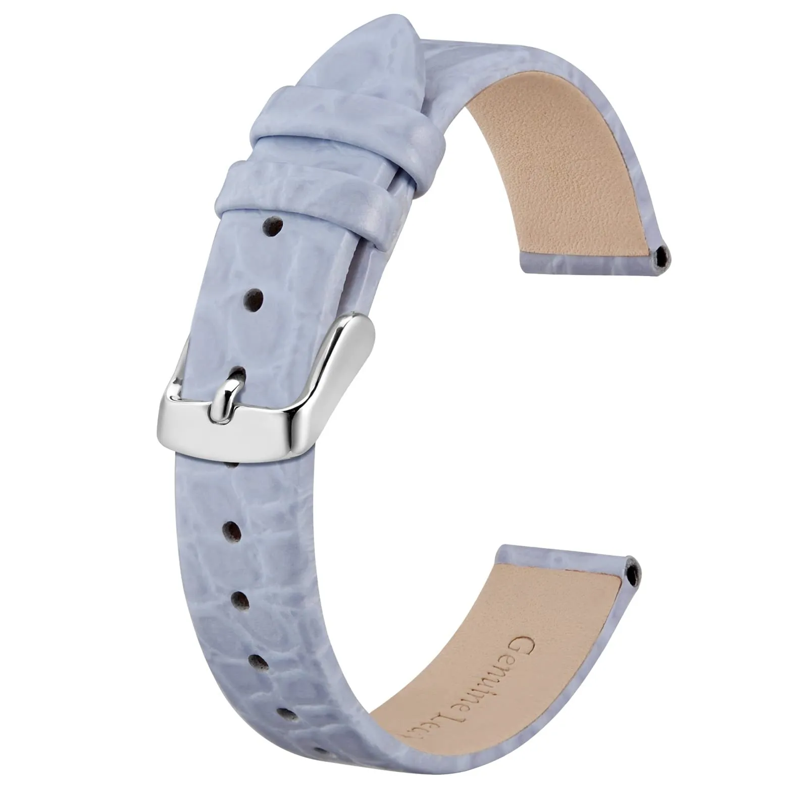 BISONSTRAP Cinturino per Orologi Donna, 16mm, Viola Chiaro con Fibbia in Argento - immagine 1