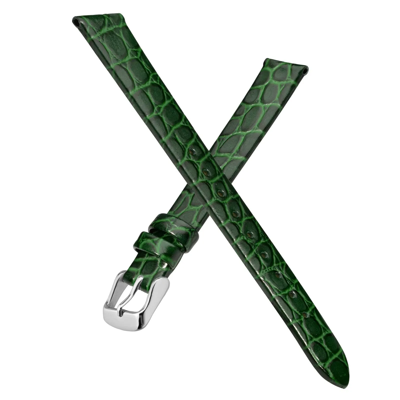 BISONSTRAP Cinturino di Ricambio per Orologi Donna, 8mm, Verde con Fibbia in Argento - immagine 3