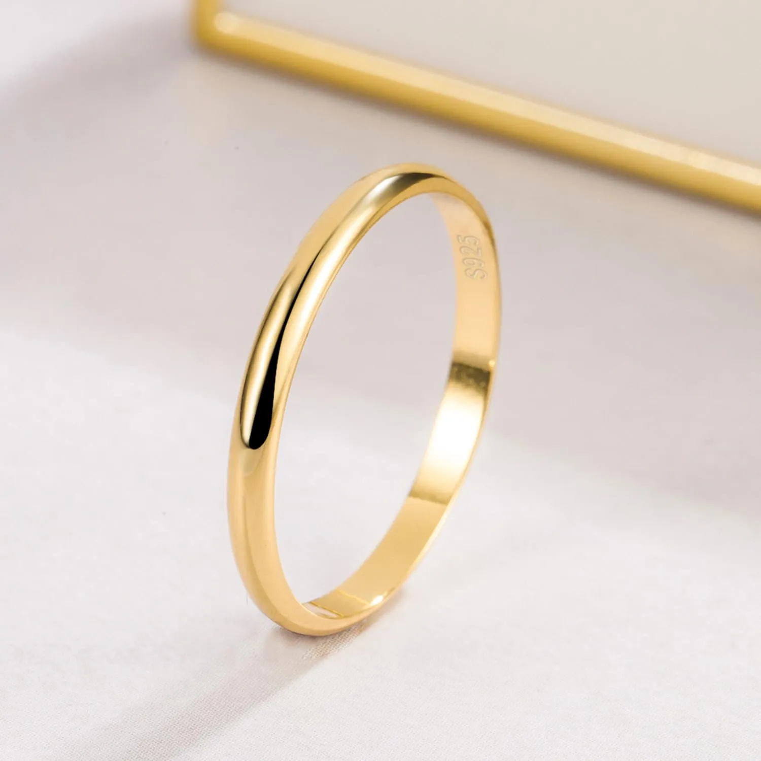 Dankadi Anello di Fede in Argento 925 Placcato Oro, Larghezza 3,5 mm, Misura 5 - immagine 4