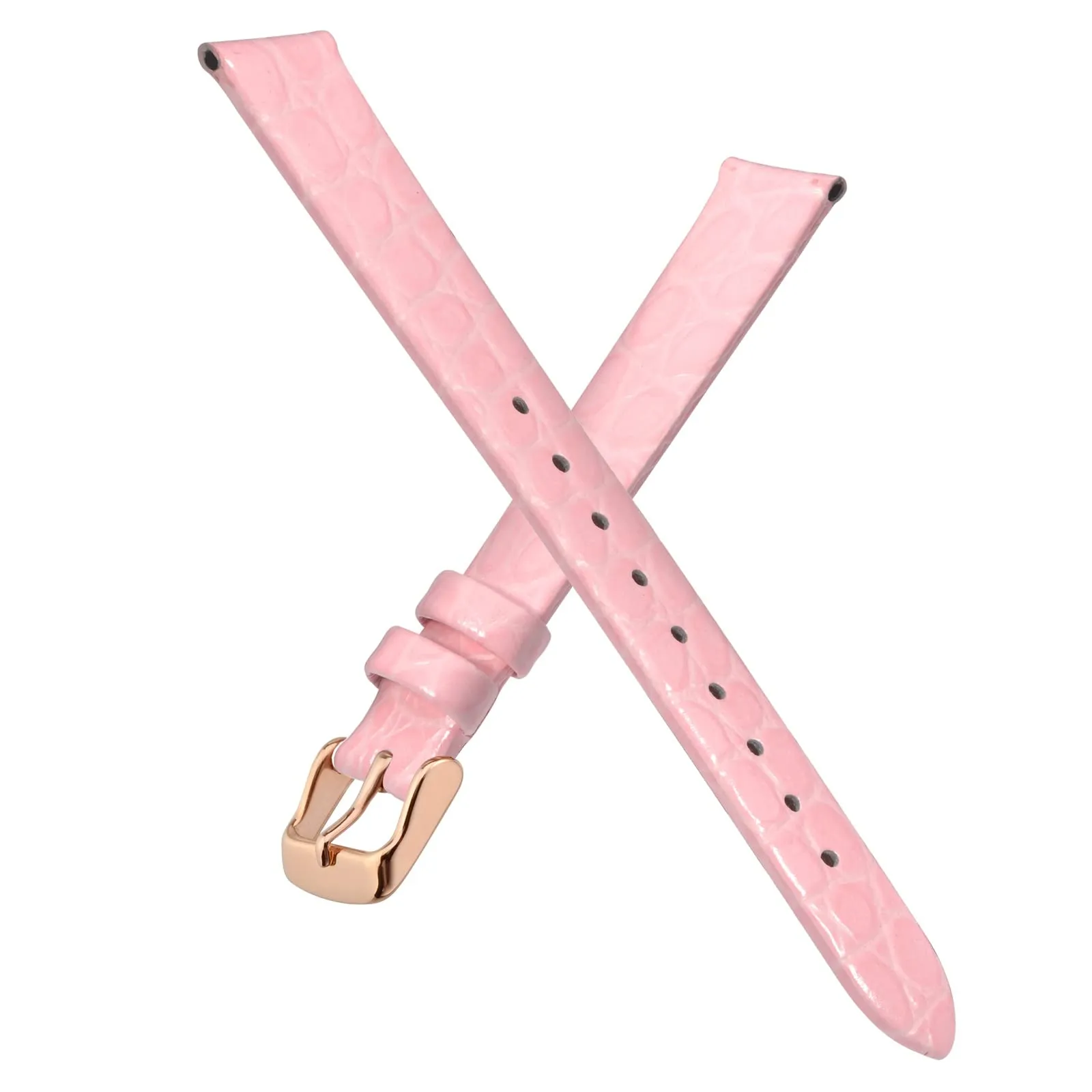 BISONSTRAP Cinturino di Ricambio in Pelle per Orologi Donna, 14mm, Rosa con Fibbia in Oro Rosa - immagine 3