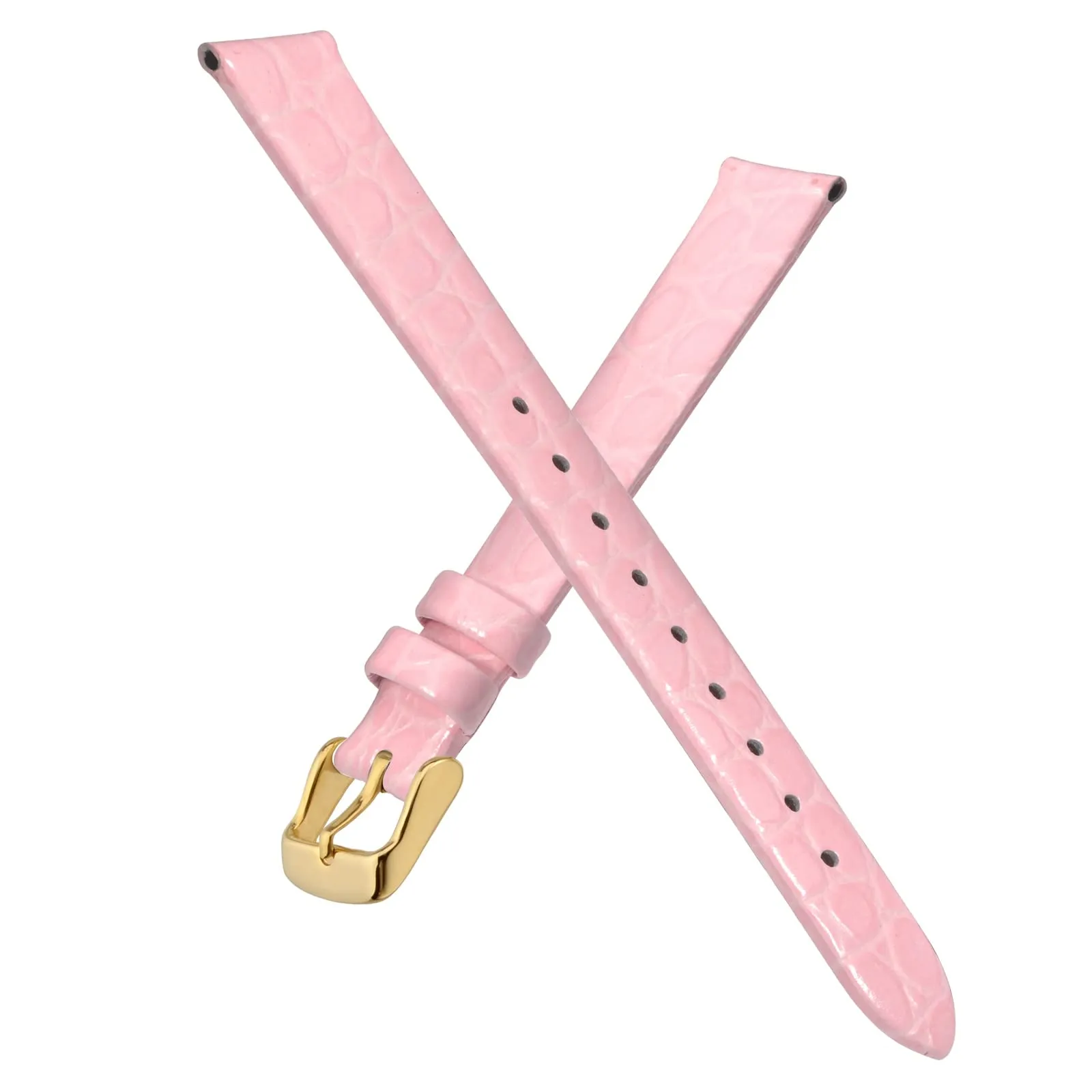 BISONSTRAP Cinturino di Ricambio in Pelle per Orologi Donna, 20mm, Rosa con Fibbia Oro - immagine 3