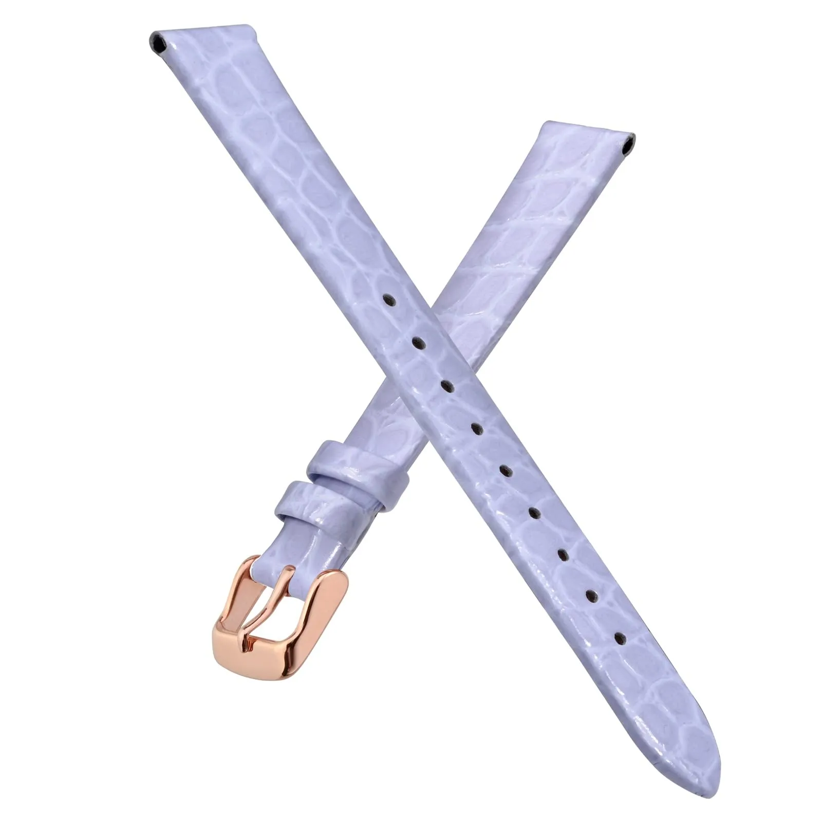 BISONSTRAP Cinturino per Orologi Donna in Pelle, 16mm, Viola Chiaro con Fibbia in Oro Rosa - immagine 3