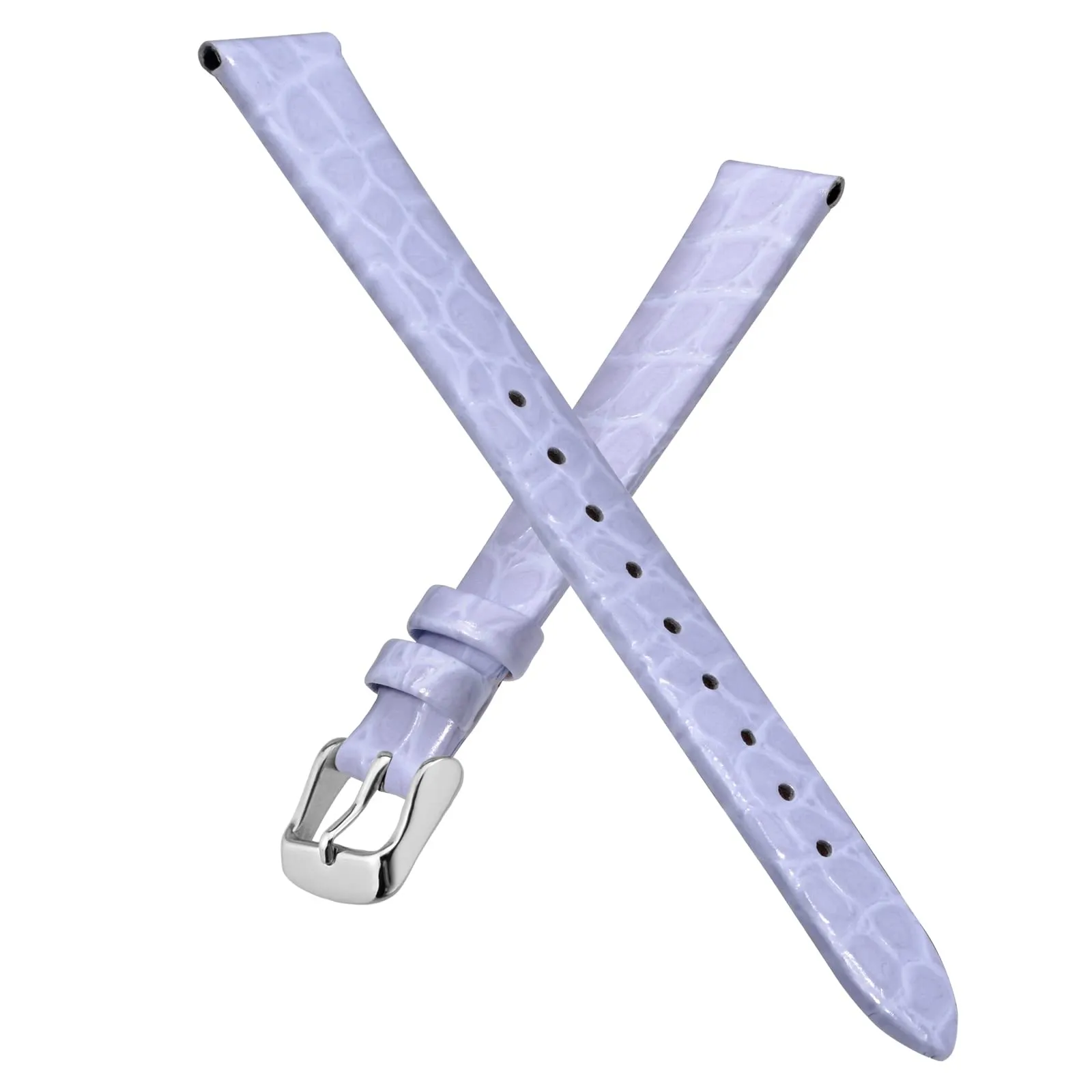 BISONSTRAP Cinturino per Orologi Donna in Pelle, 14mm, Viola Chiaro con Fibbia Argento - immagine 3