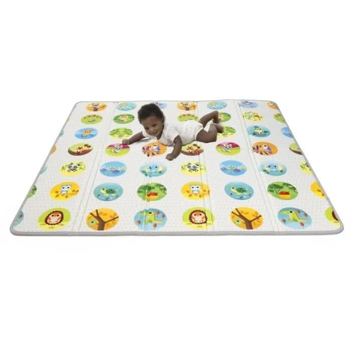 Chicco Tappeto Gioco Bambini 2in1, Extra Large 200x180 cm, Spessore 1.3 cm, Double Face con Animali e Paesaggio, Pieghevole, 0+ Mesi - immagine 5