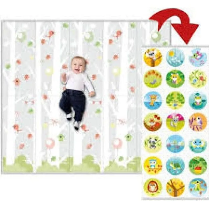 Chicco Tappeto Gioco Bambini 2in1, Extra Large 200x180 cm, Spessore 1.3 cm, Double Face con Animali e Paesaggio, Pieghevole, 0+ Mesi - immagine 6