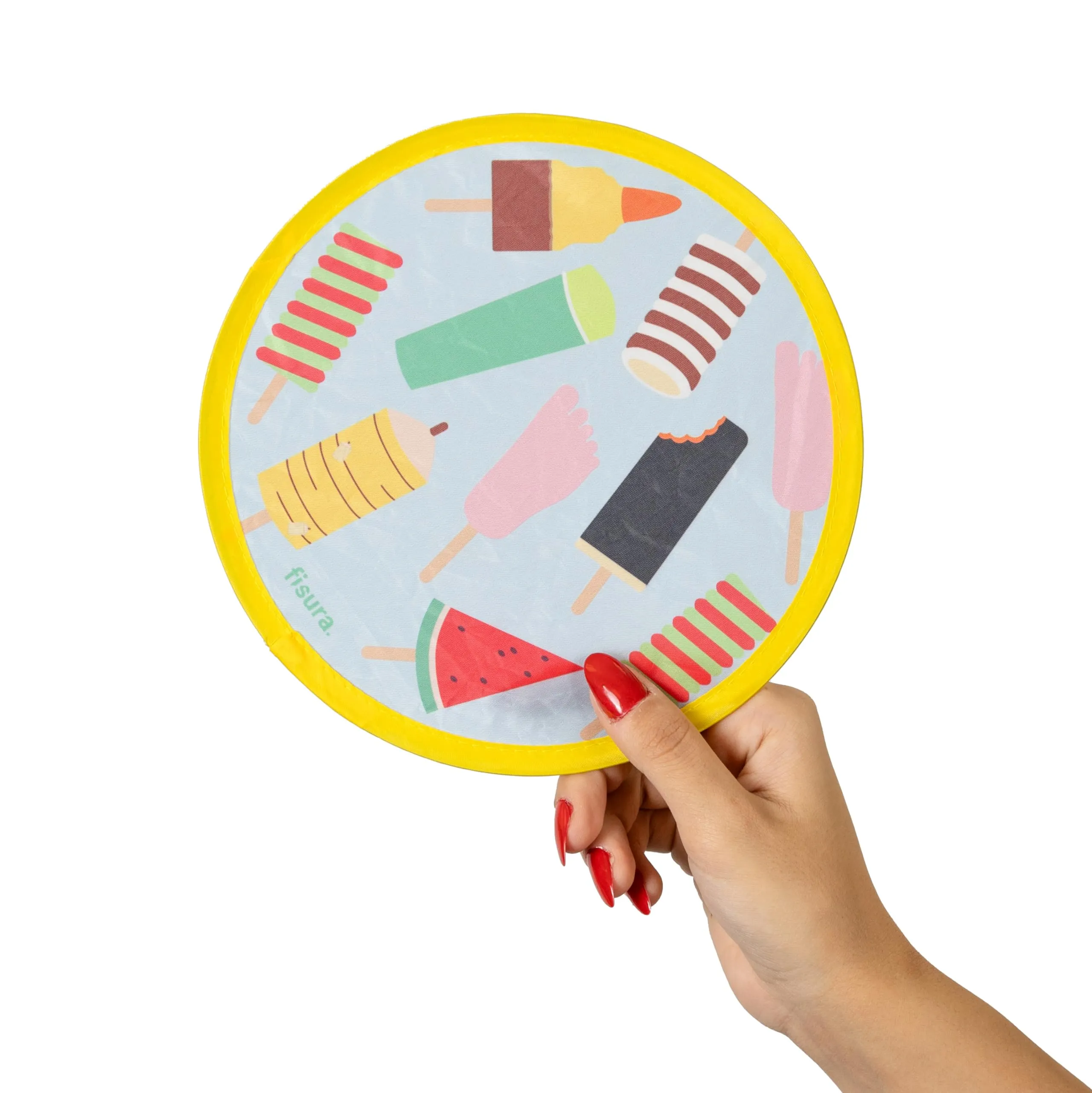 Fisura Ventaglio Rotondo Pieghevole, 20 cm, Gelato - immagine 2