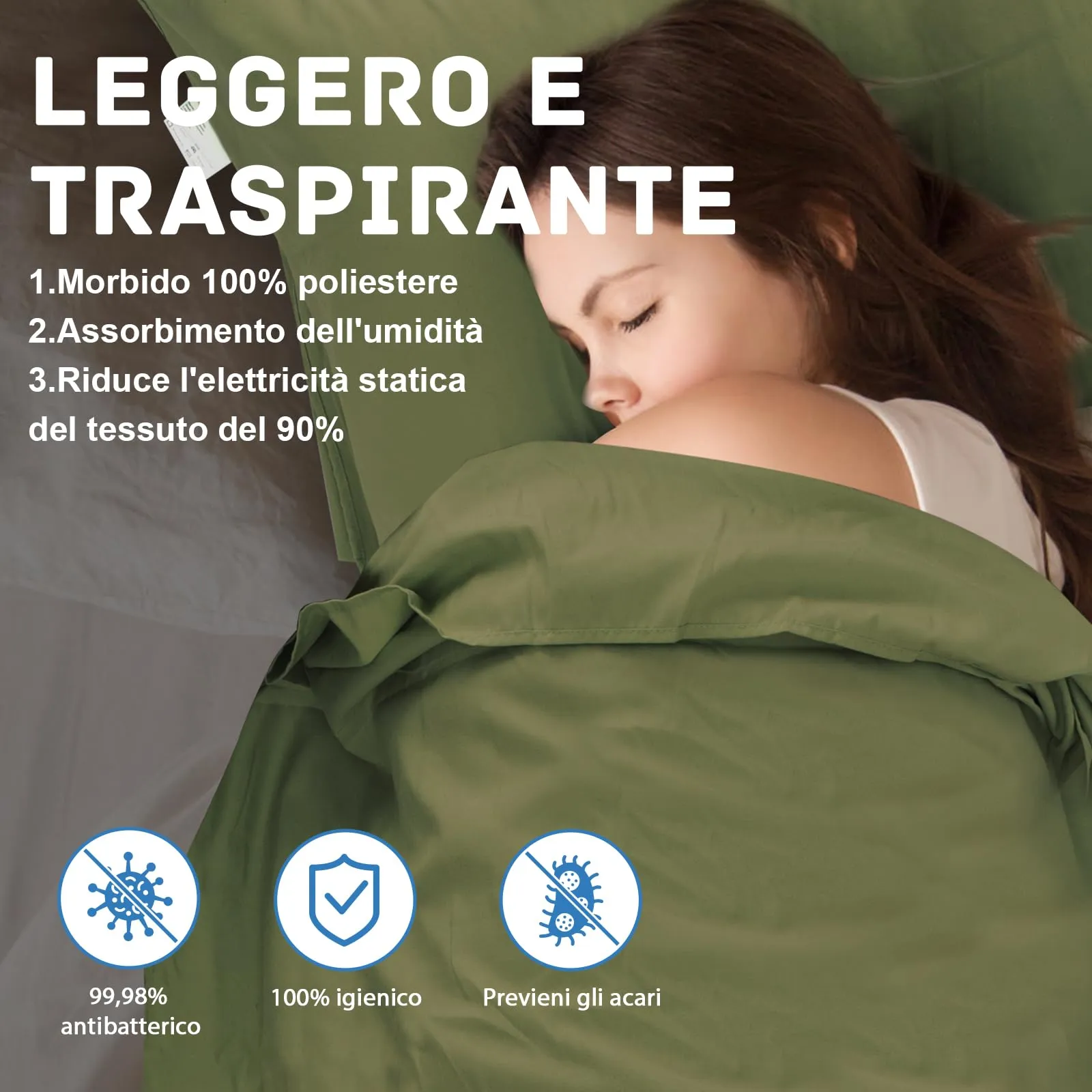 JAICOM Sacco Lenzuolo Sacco a Pelo, 220x90cm - immagine 3