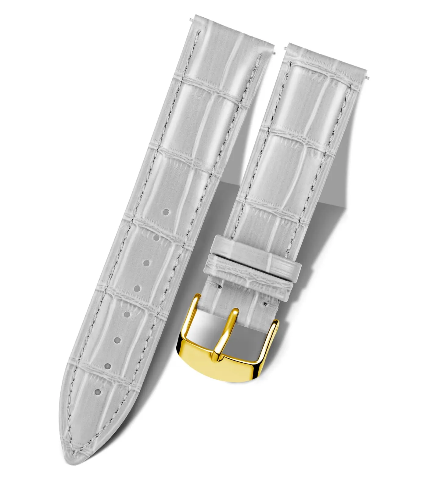 BINLUN Cinturino per Orologio in Pelle Motivo Coccodrillo Sgancio Rapido 22mm Grigio - immagine 1