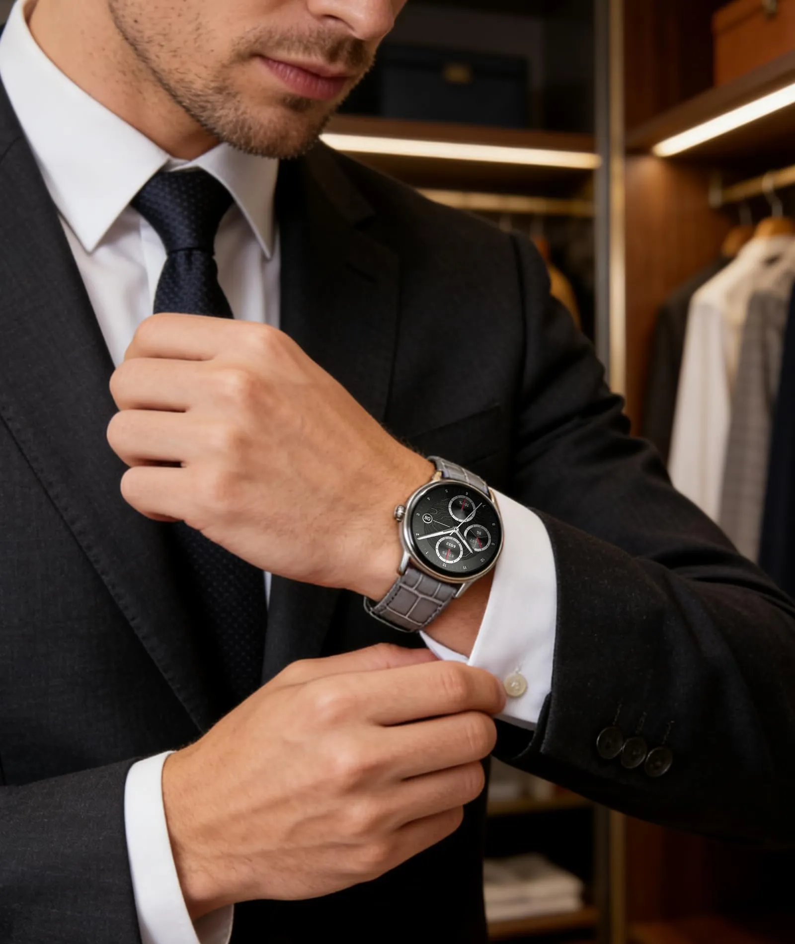 BINLUN Cinturino per Orologio in Pelle Sgancio Rapido per Uomo e Donna, Grigio, 10mm - immagine 5