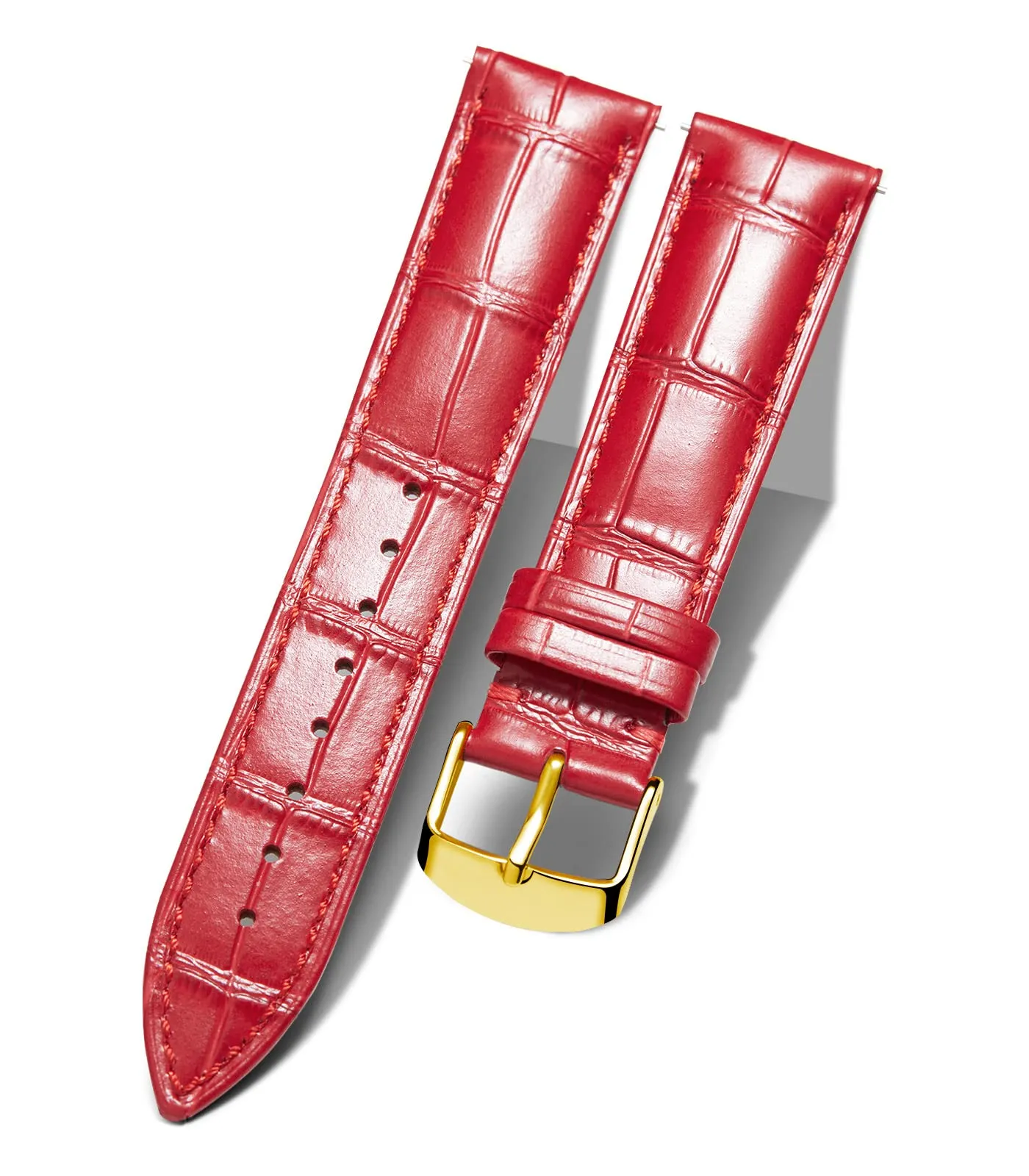 BINLUN Cinturino per Orologio in Pelle Sgancio Rapido Uomo Donna, Rosso, 10mm - immagine 1