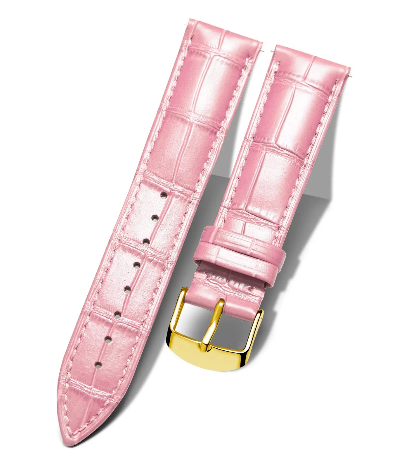 BINLUN Cinturino per Orologio in Pelle Sgancio Rapido Rosa 10mm - immagine 1